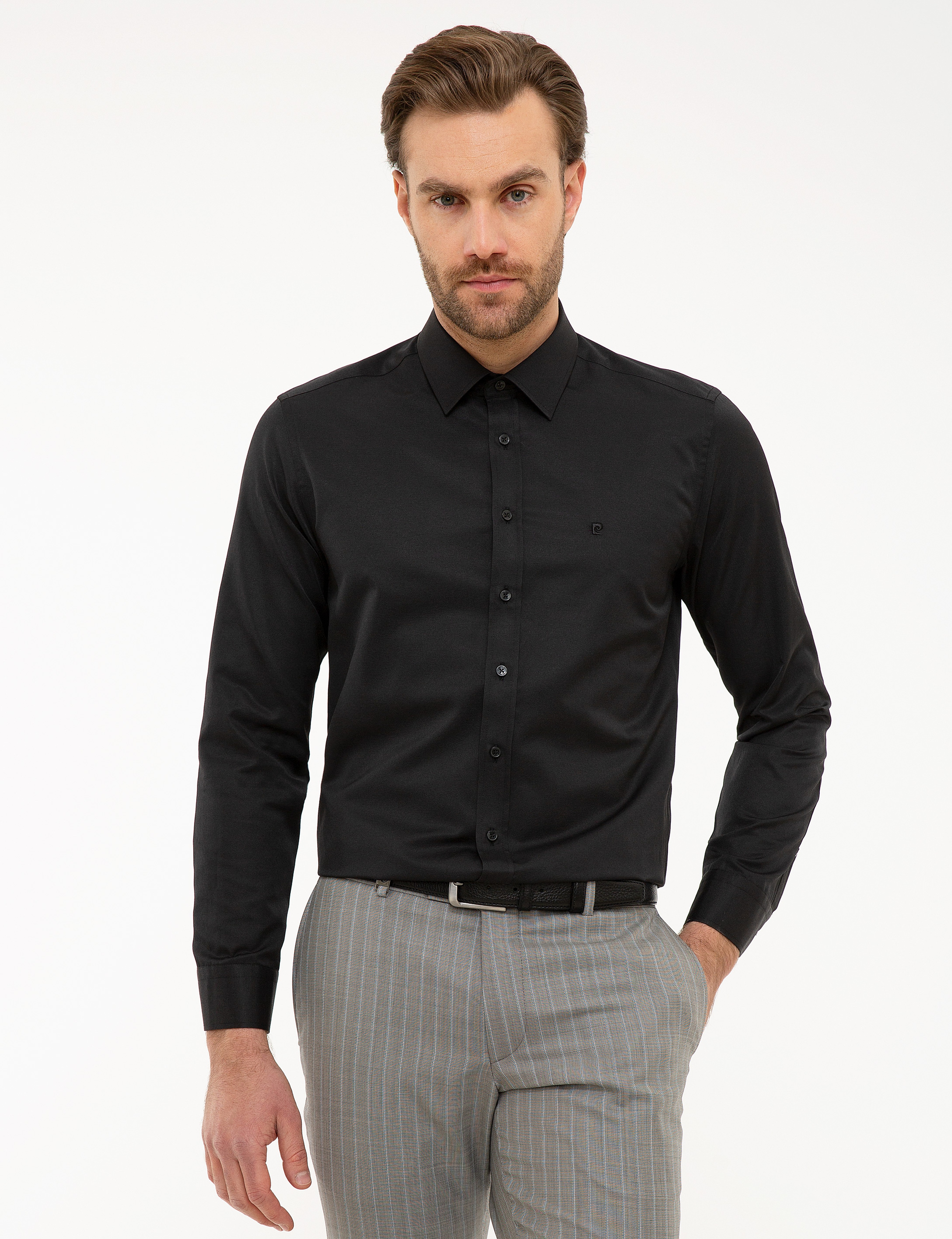Siyah Slim Fit Basic Gömlek
