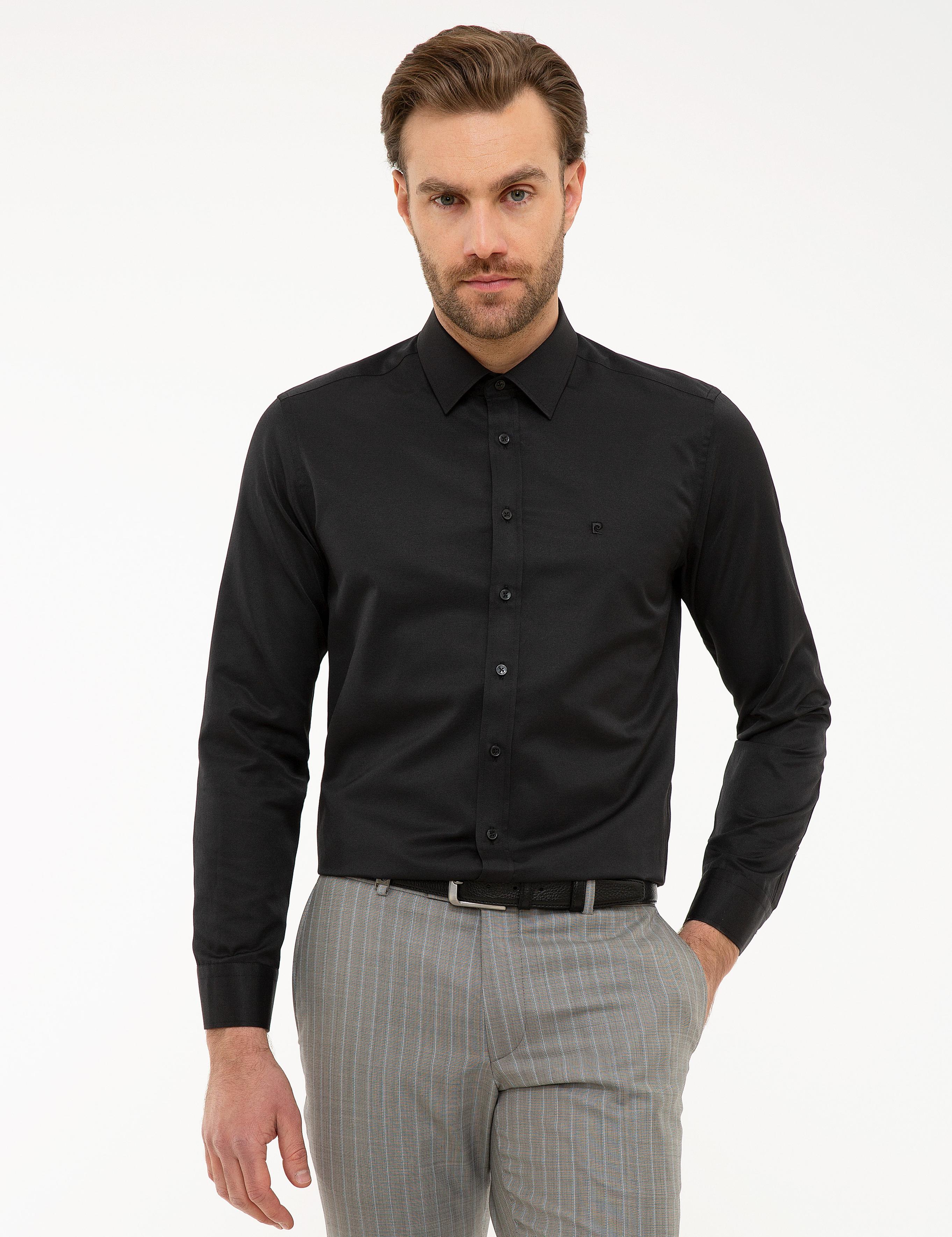 Siyah Slim Fit Basic Gömlek