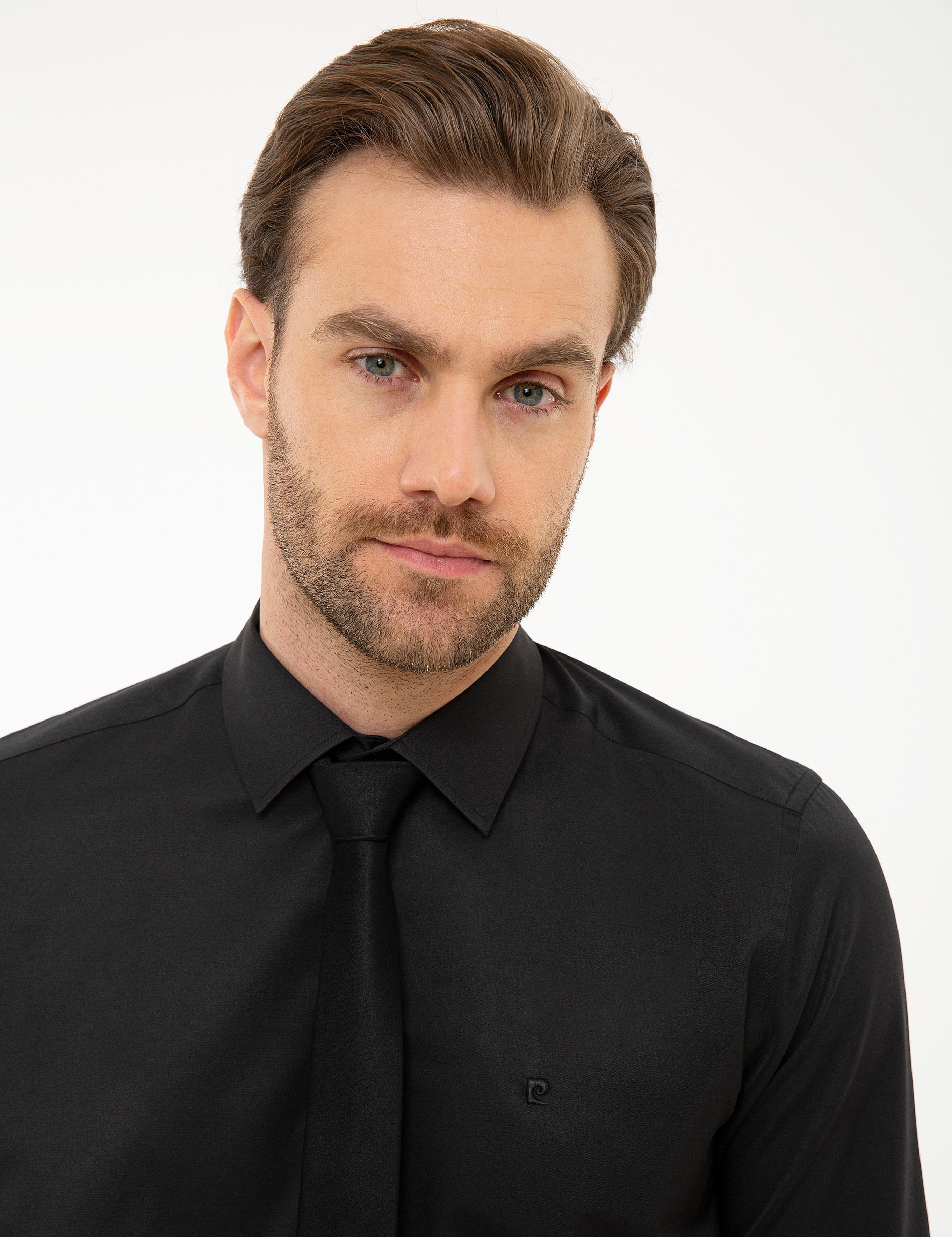 Siyah Slim Fit Basic Gömlek