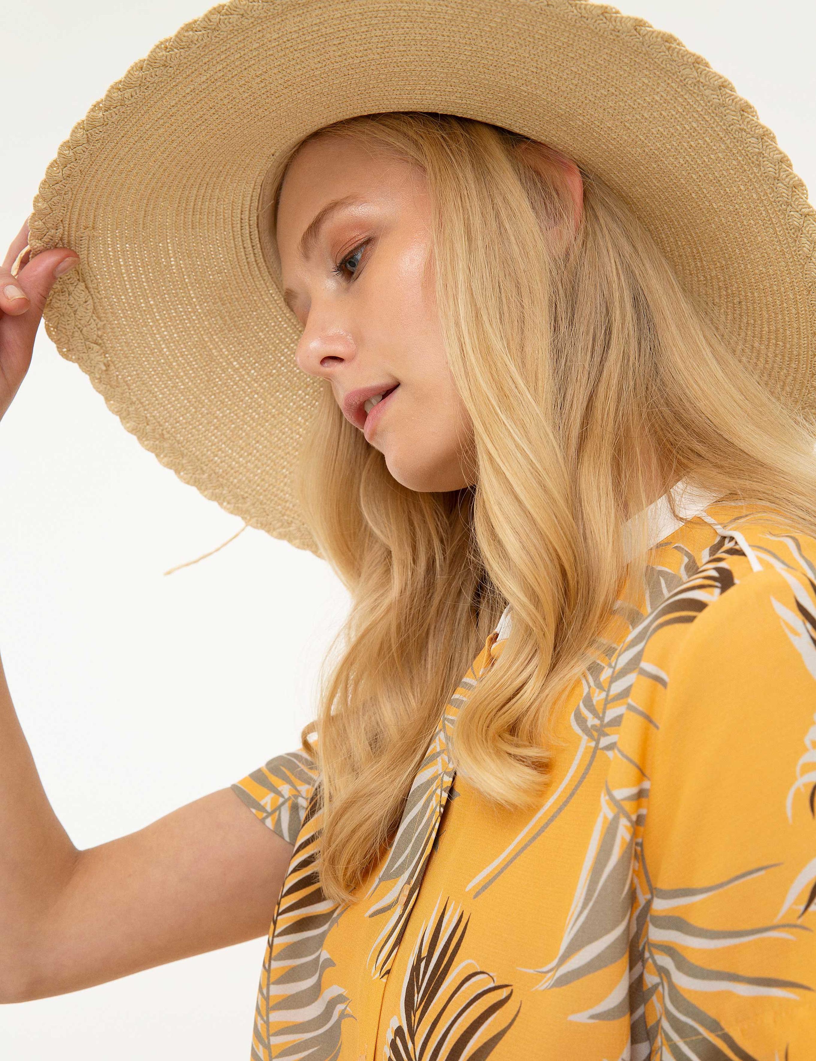 Turuncu Desenli Elbise