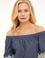 Mavi Düşük Omuzlu Bluz