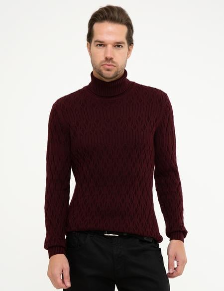 Bordo Slim Fit Kazak - 50208932008