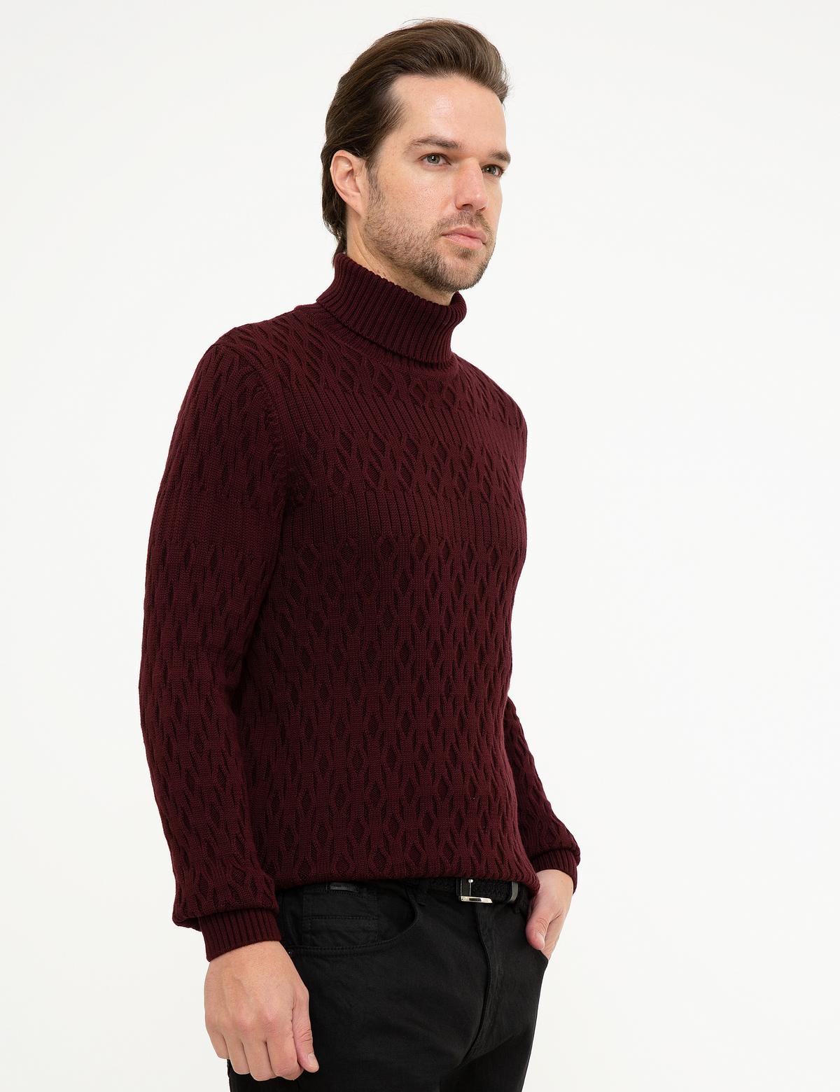 Bordo Slim Fit Kazak - 50208932008