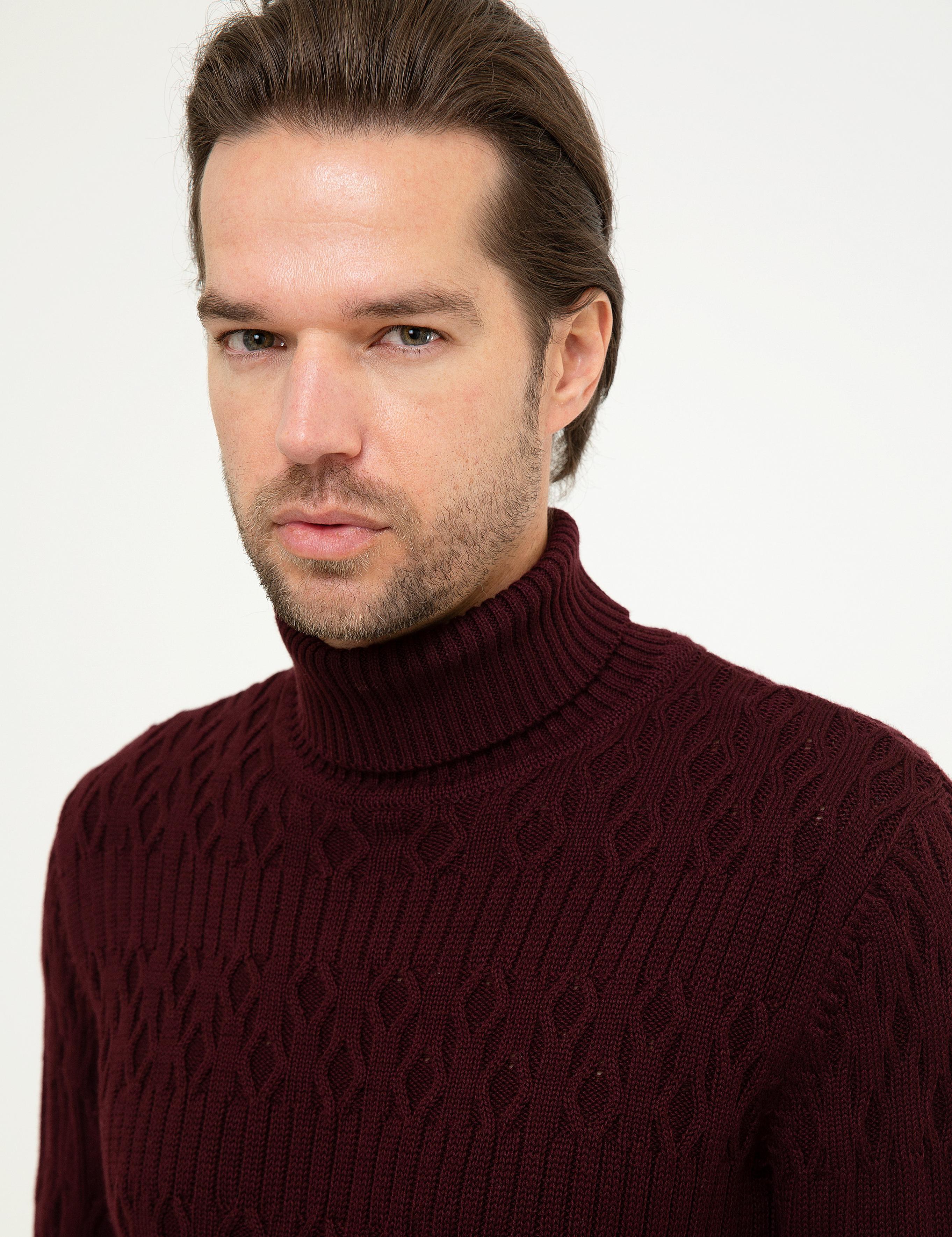 Bordo Slim Fit Kazak