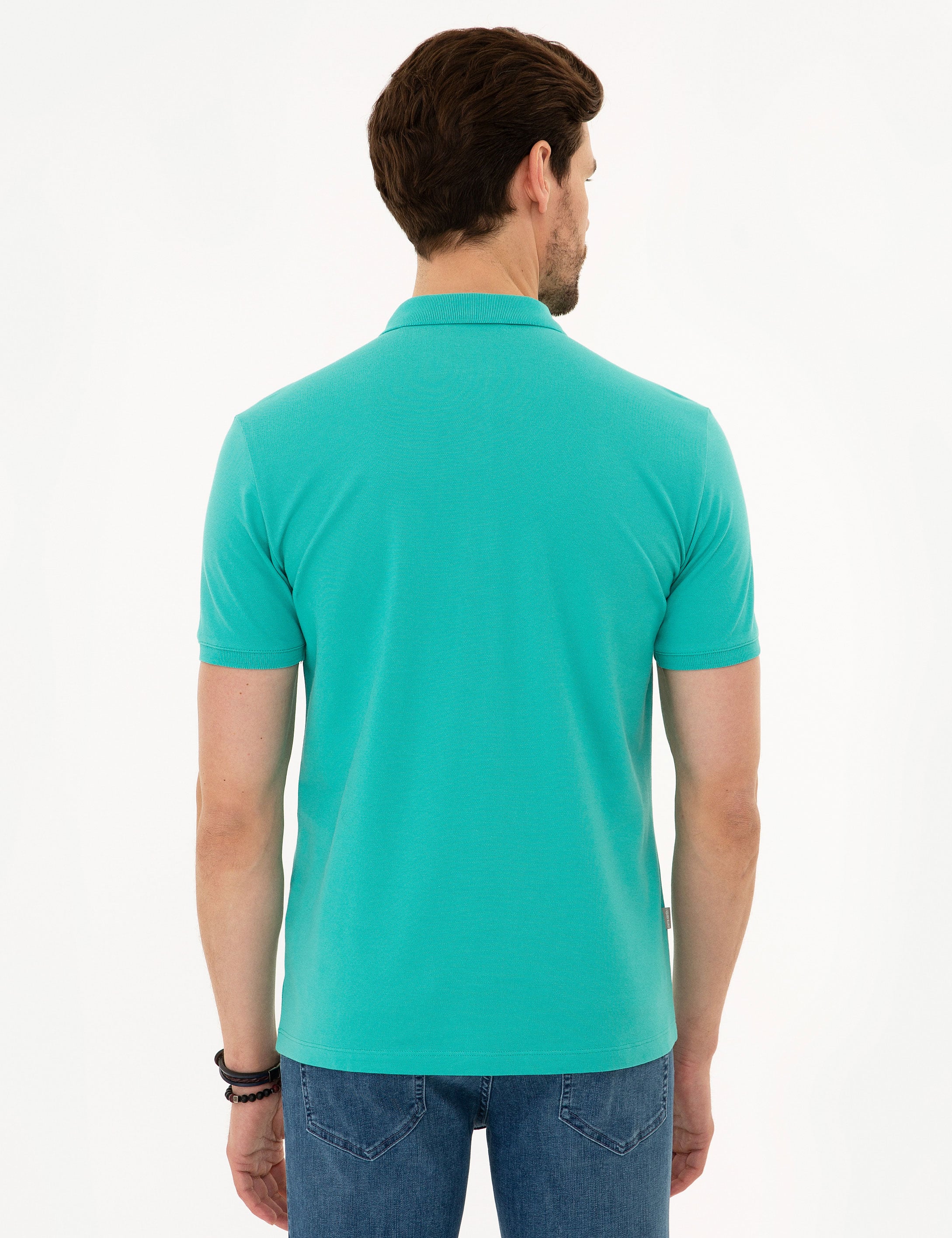 Mint Yeşil Slim Fit Basic Polo Yaka T-Shirt