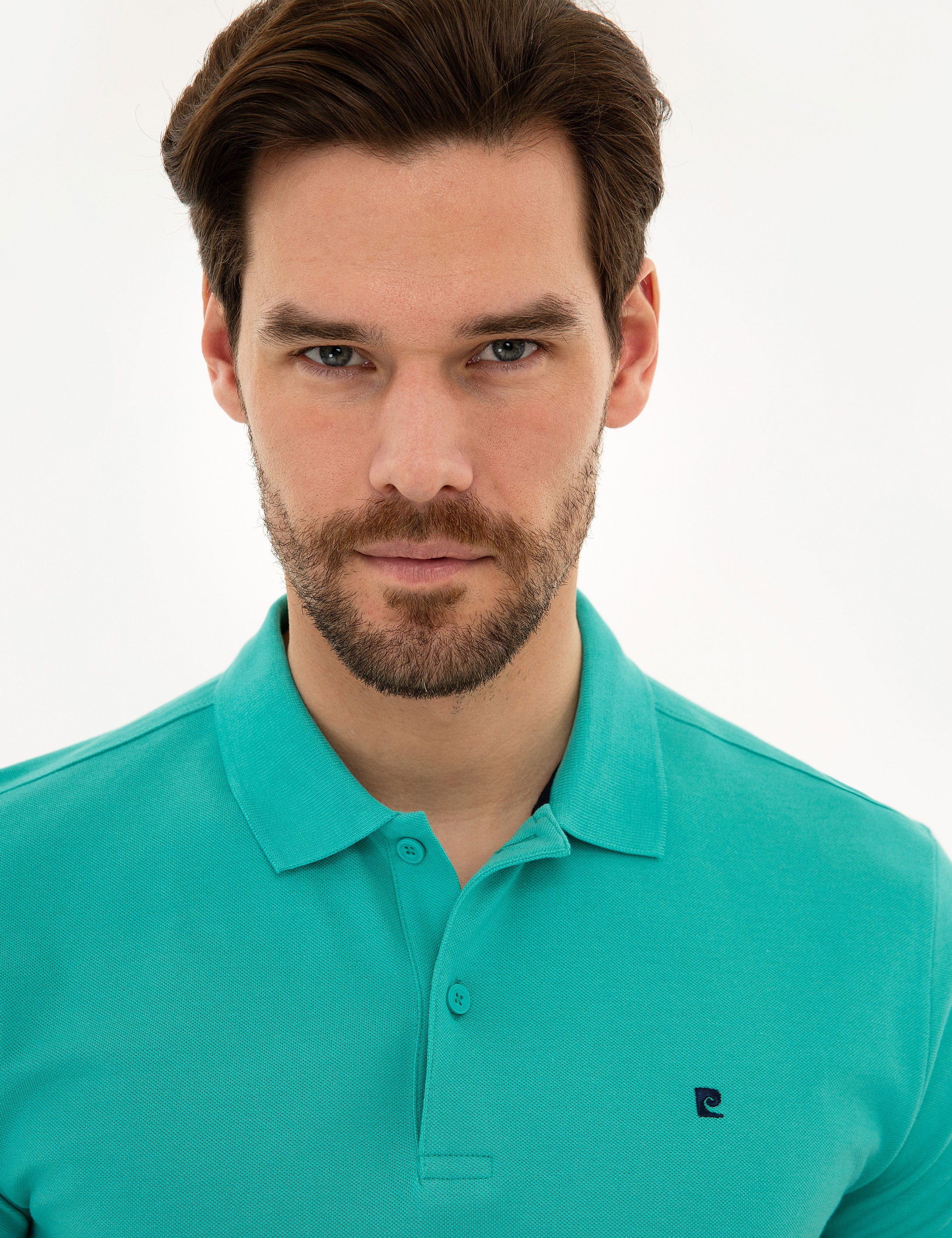 Mint Yeşil Slim Fit Basic Polo Yaka T-Shirt - Image 1
