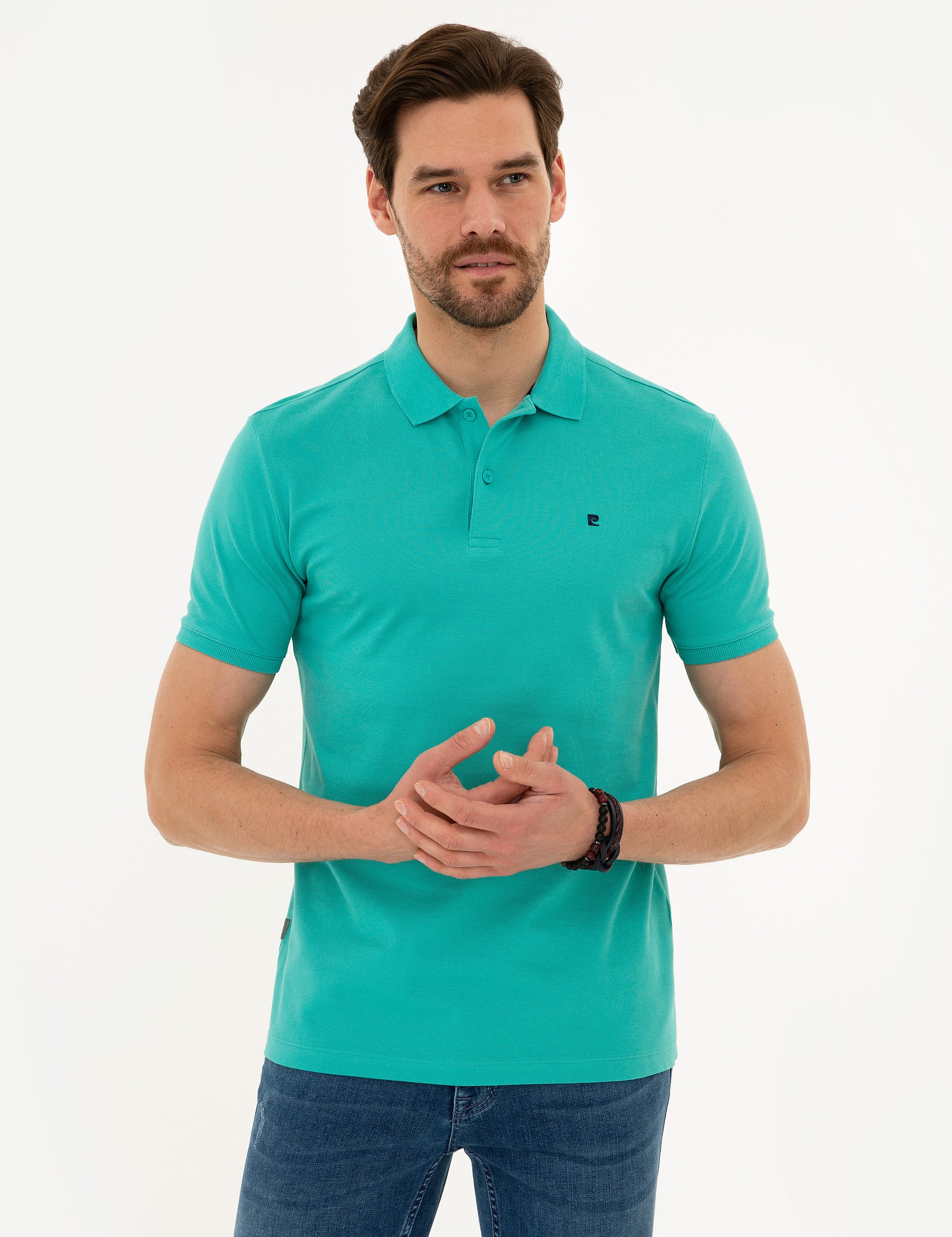 Mint Yeşil Slim Fit Basic Polo Yaka T-Shirt