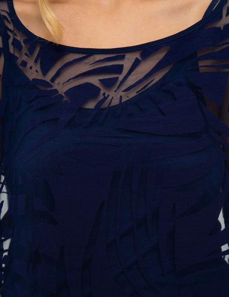 Lacivert Tül Bluz - 50204420019