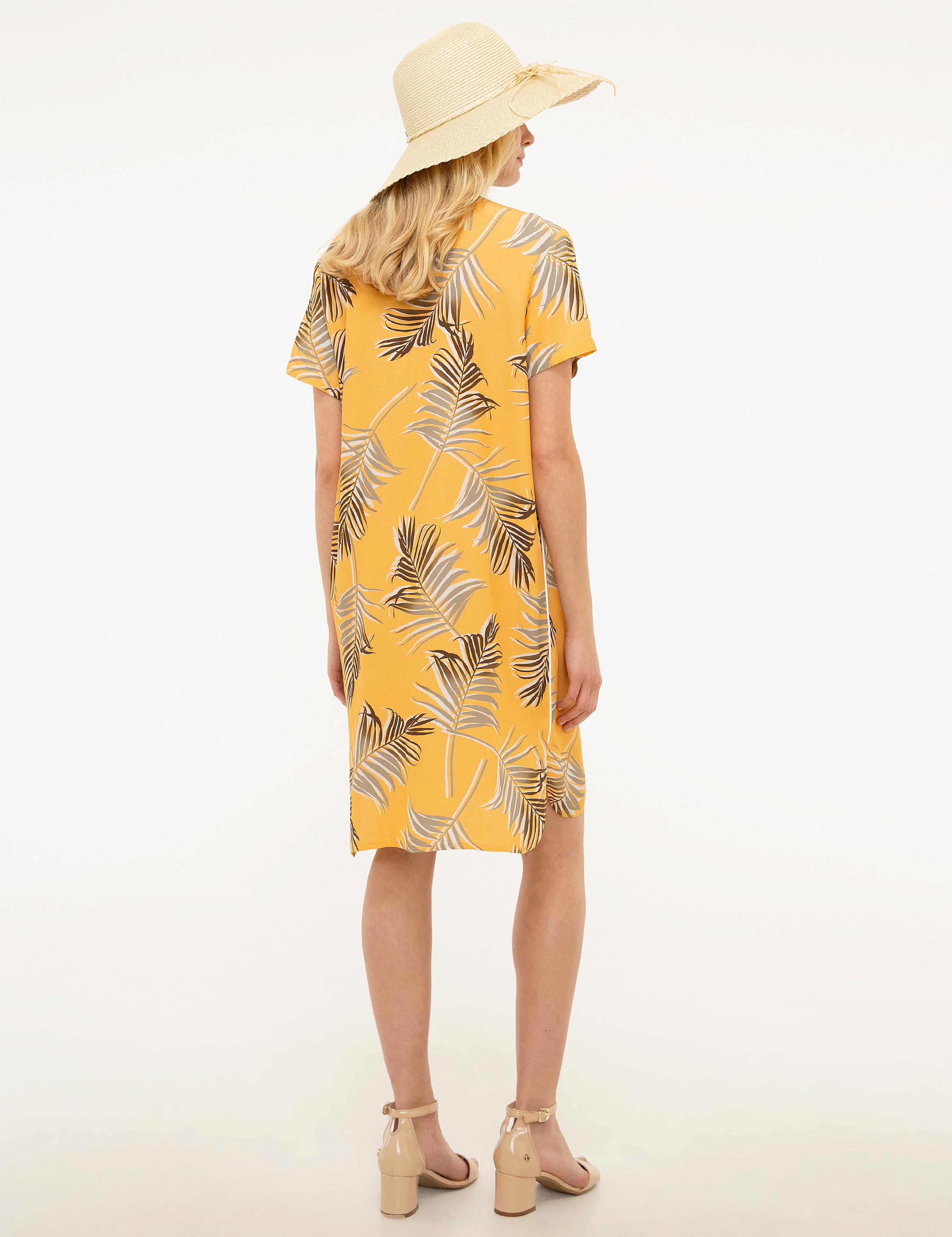 Turuncu Desenli Elbise