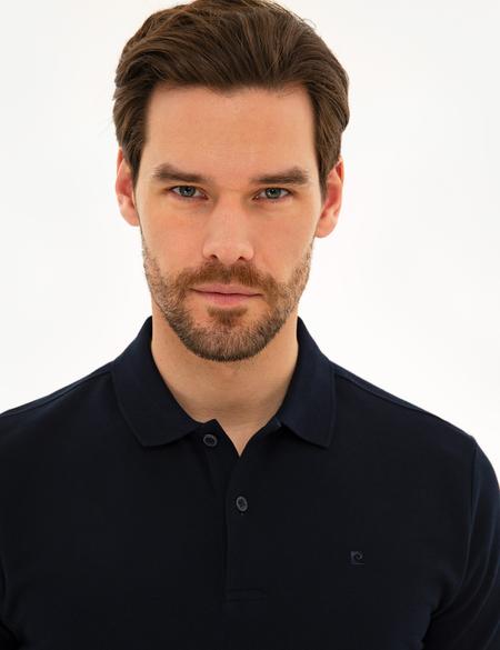 Koyu Lacivert Slim Fit Basic Polo Yaka T-Shirt - 50225515163