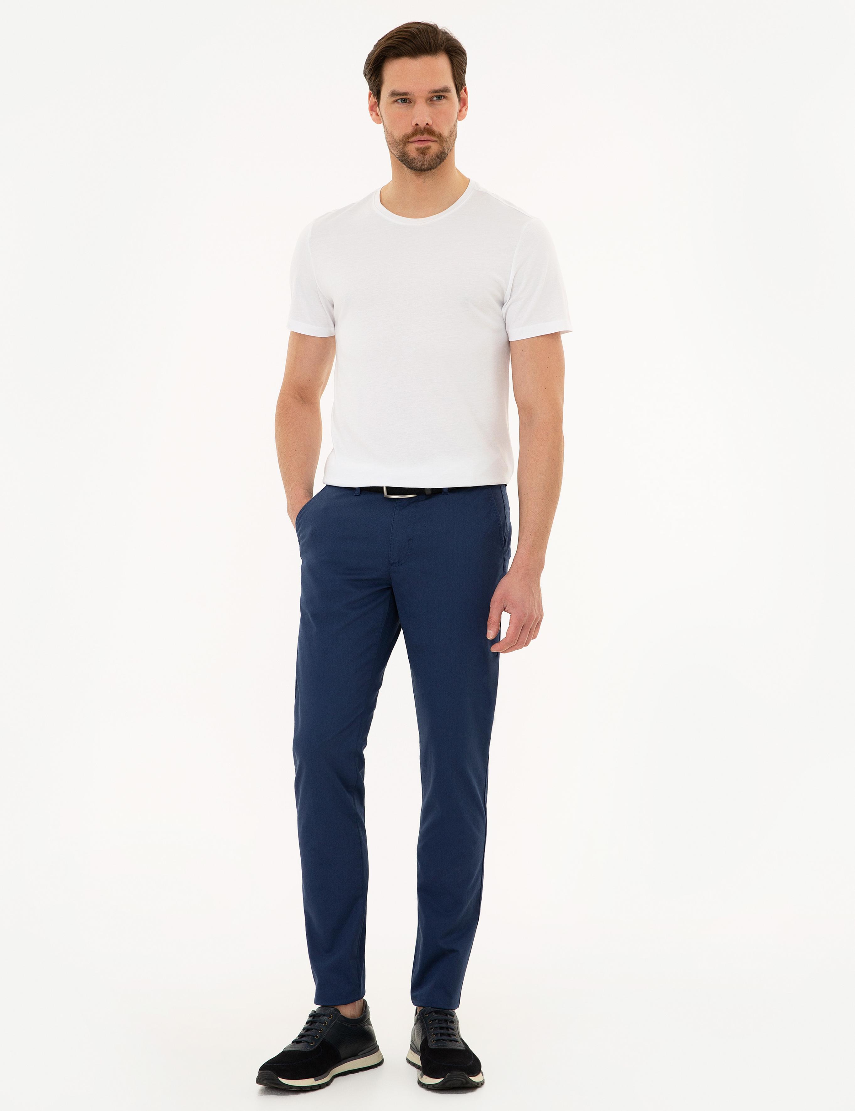 İndigo Slim Fit Kanvas Pantolon