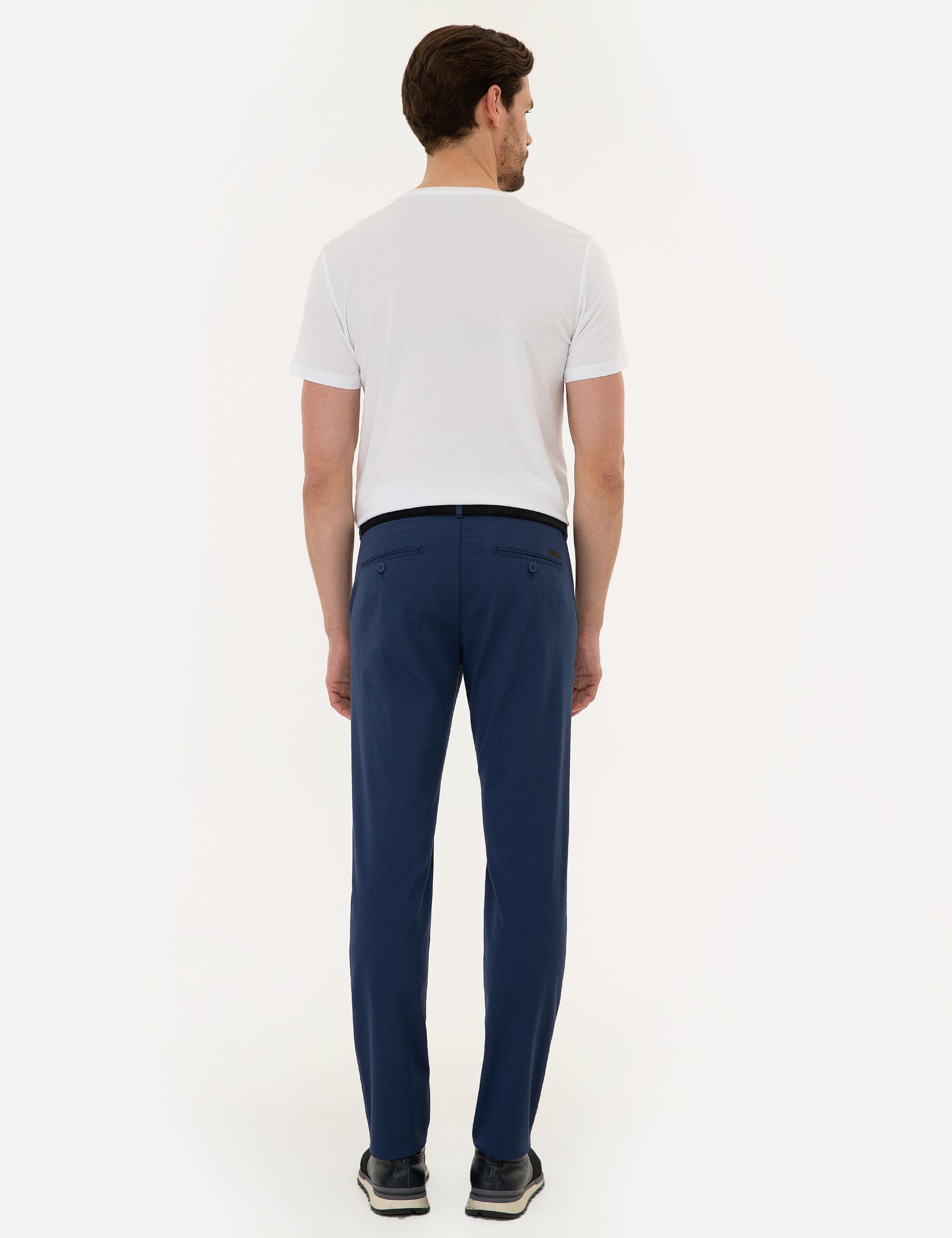 İndigo Slim Fit Kanvas Pantolon