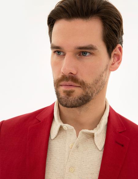 Kırmızı Slim Fit Ceket - 50225682002