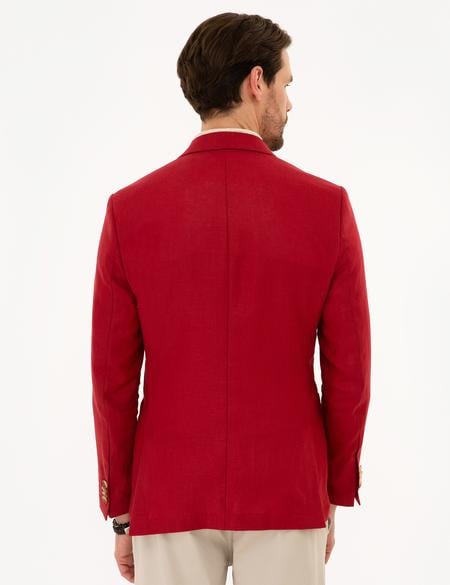 Kırmızı Slim Fit Ceket - 50225682002