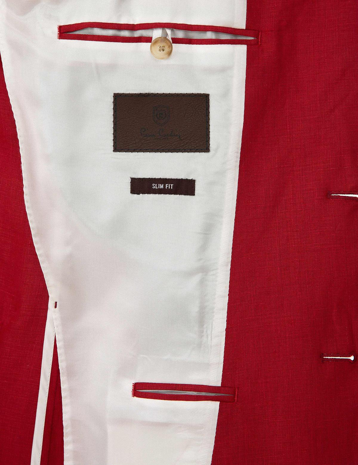 Kırmızı Slim Fit Ceket - 50225682002