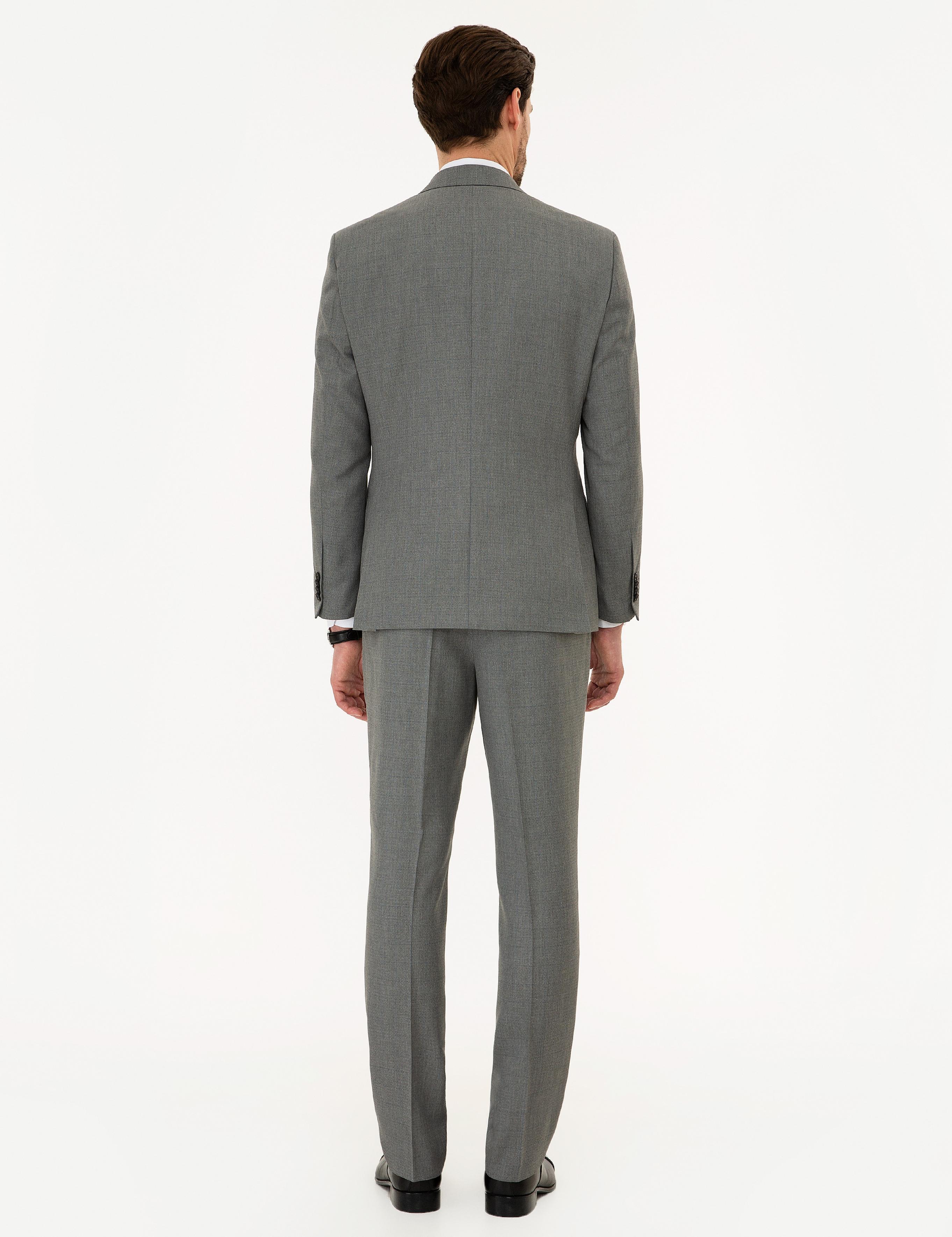 Gri Slim Fit Takım Elbise