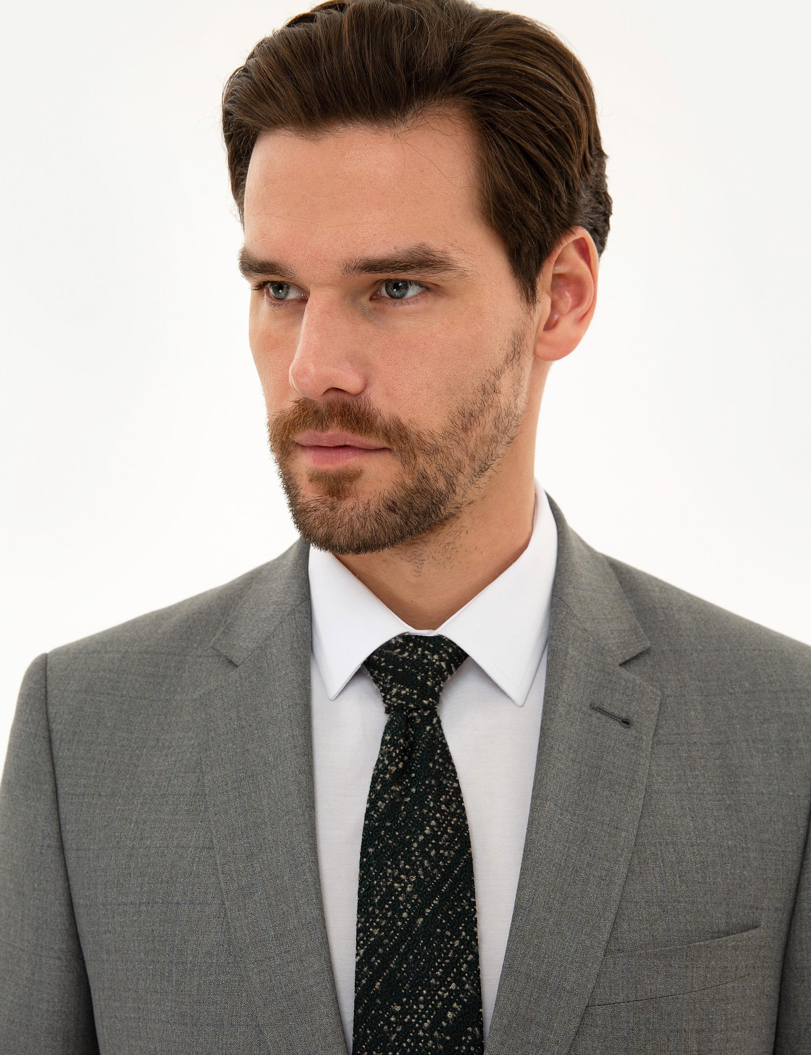 Gri Slim Fit Takım Elbise