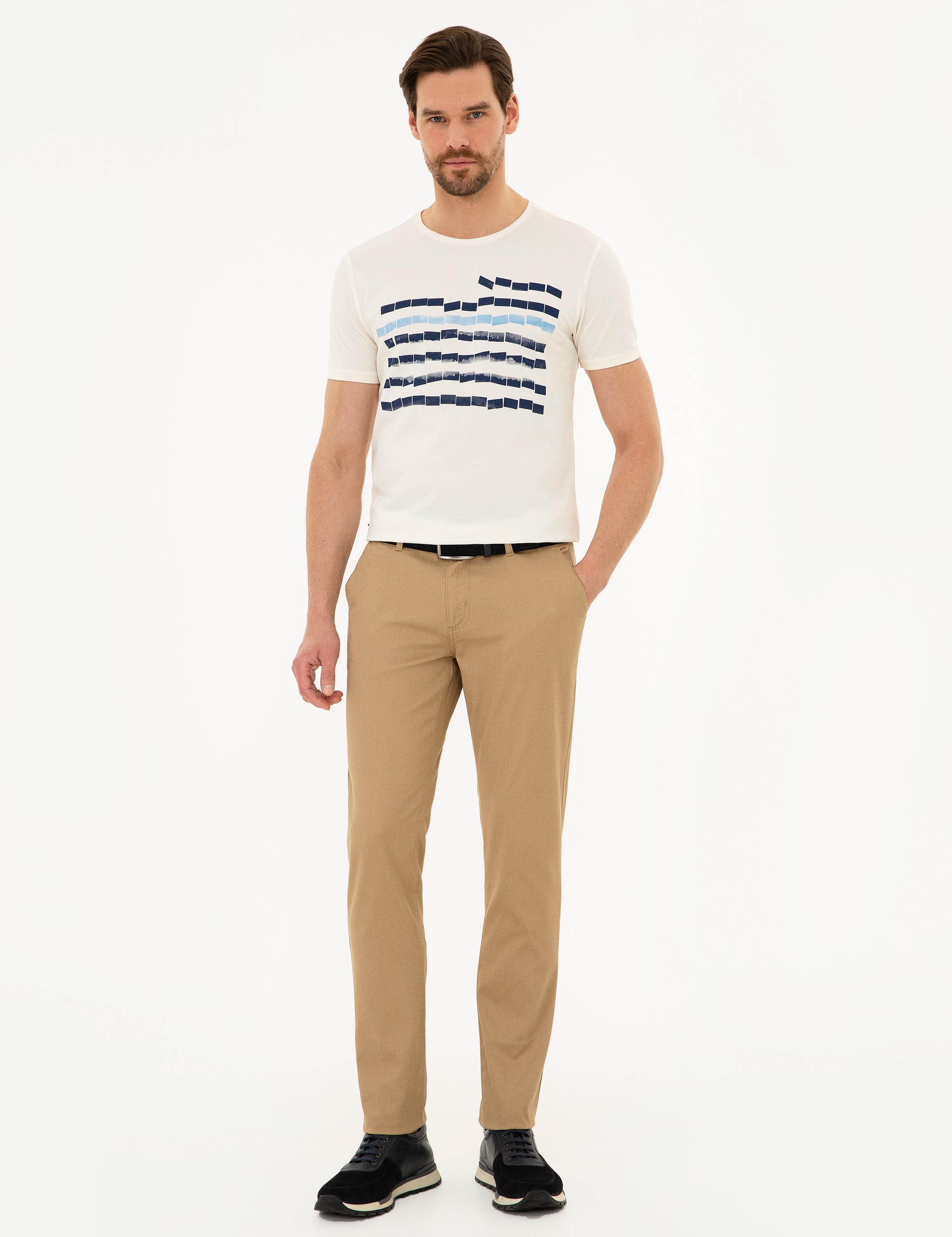 Camel Slim Fit Chino Pantolon
