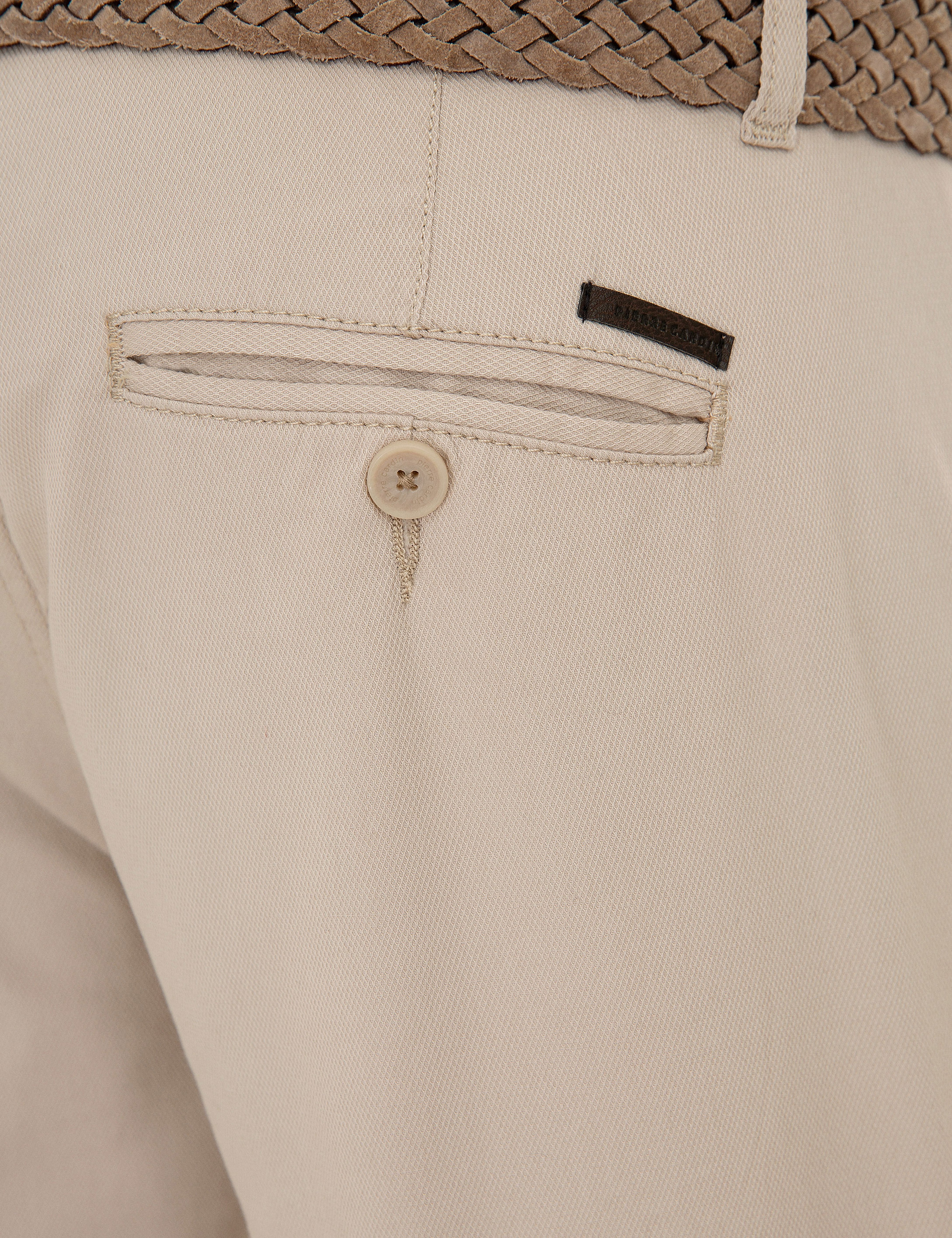 Bej Slim Fit Kanvas Pantolon