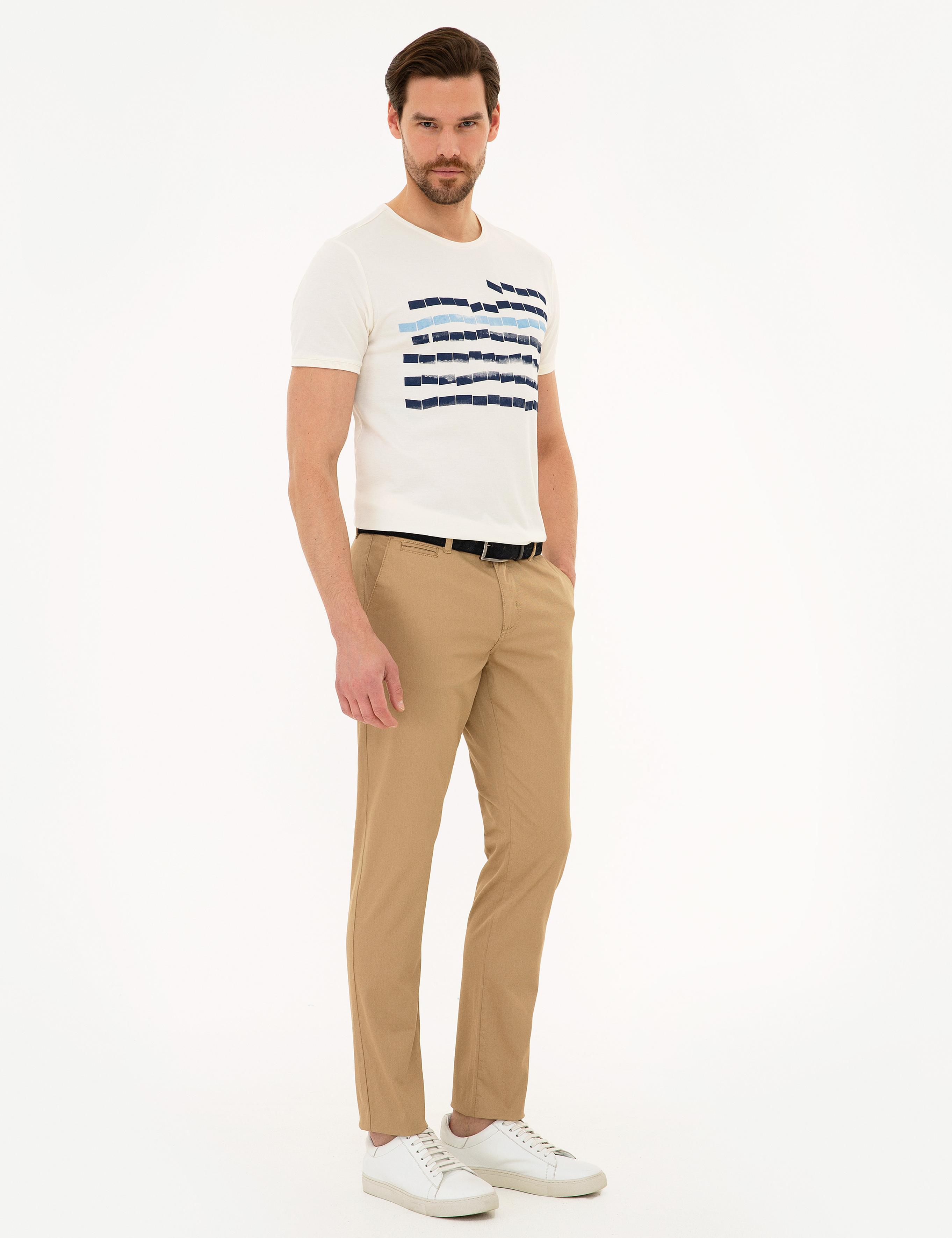 Camel Slim Fit Chino Pantolon
