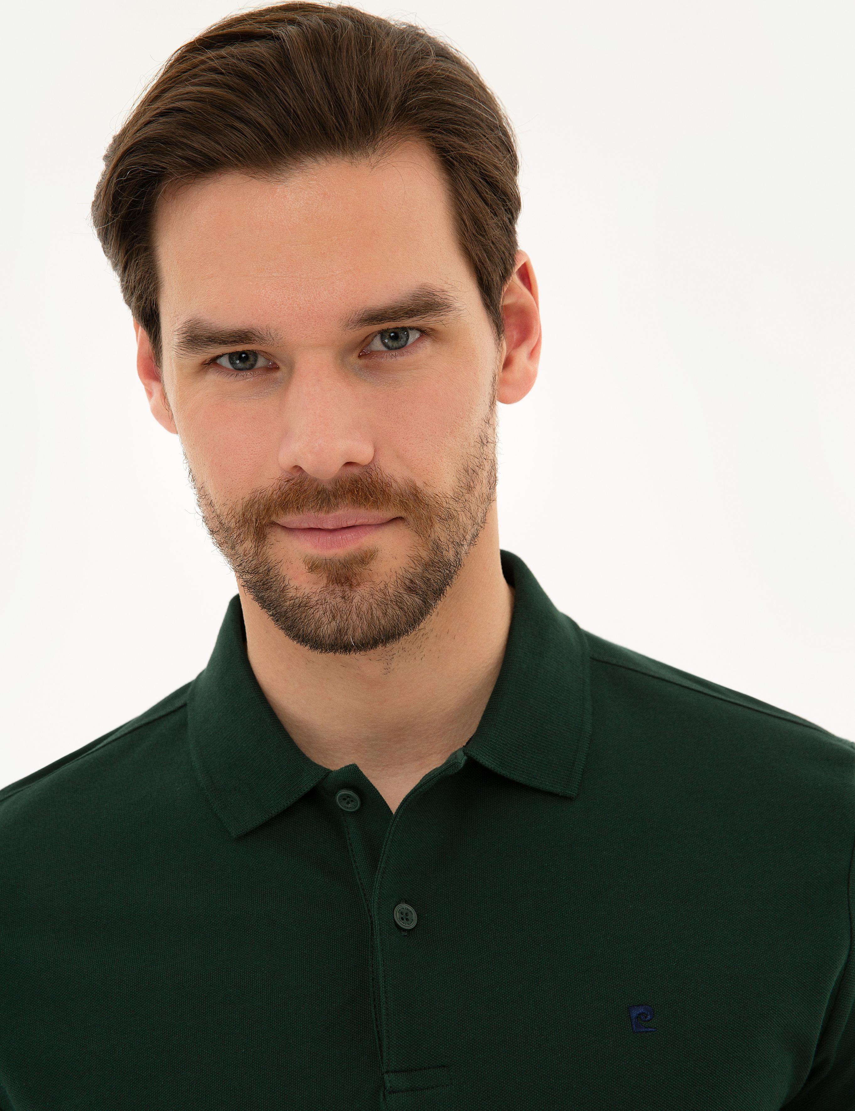 Koyu Yeşil Slim Fit Basic Polo Yaka T-Shirt