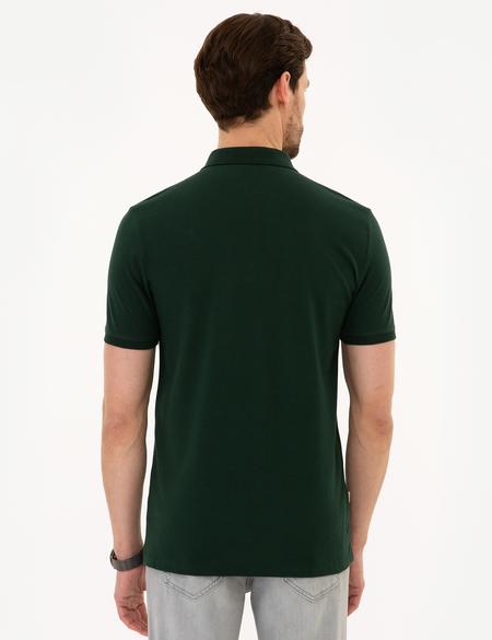 Koyu Yeşil Slim Fit Basic Polo Yaka T-Shirt - 50225515055