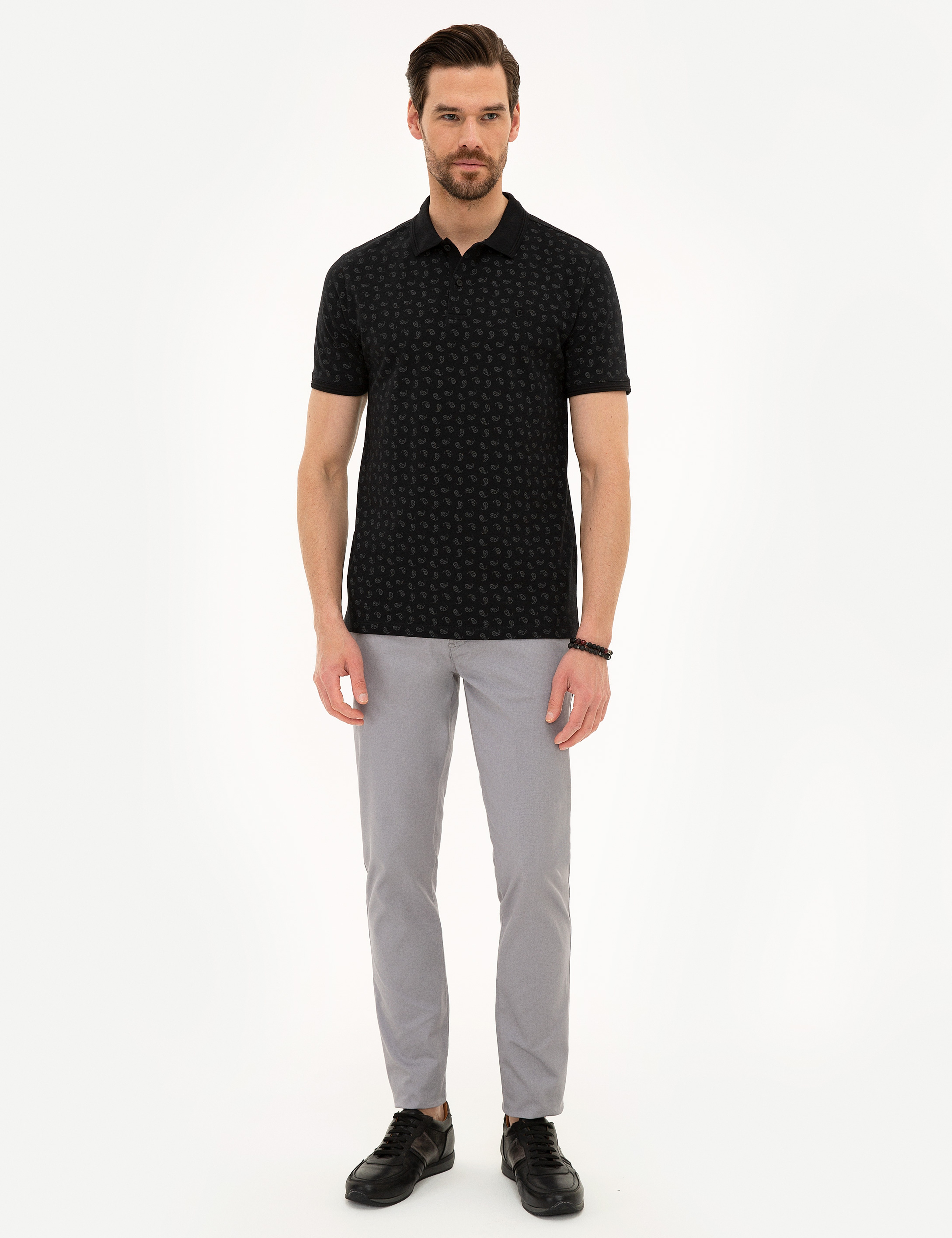 Siyah Slim Fit Polo Yaka Tişört
