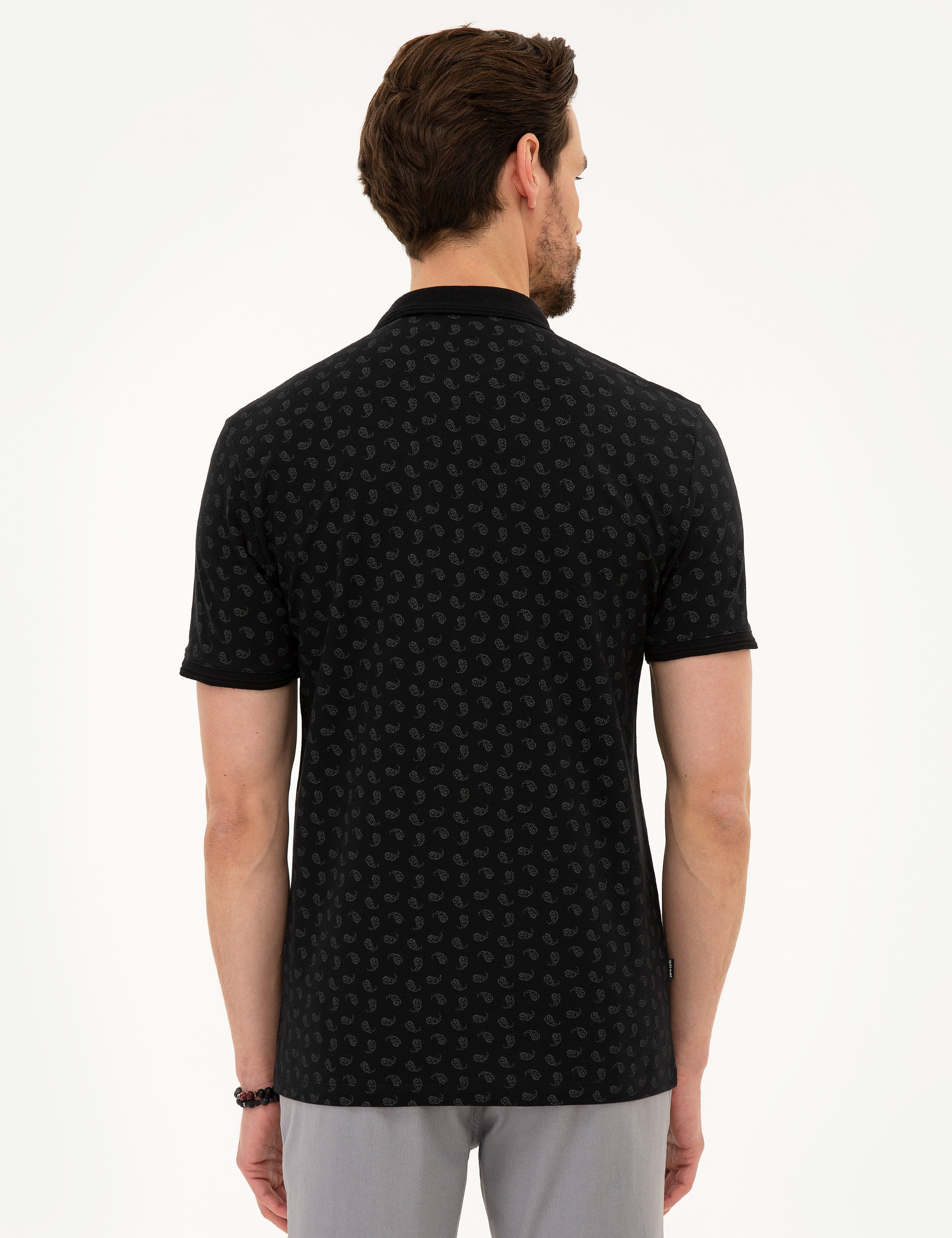 Siyah Slim Fit Polo Yaka Tişört