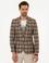 Açık Kahverengi Slim Fit Ekose Ceket