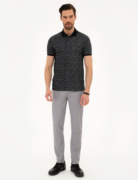 Siyah Slim Fit Polo Yaka Tişört - 50221421028