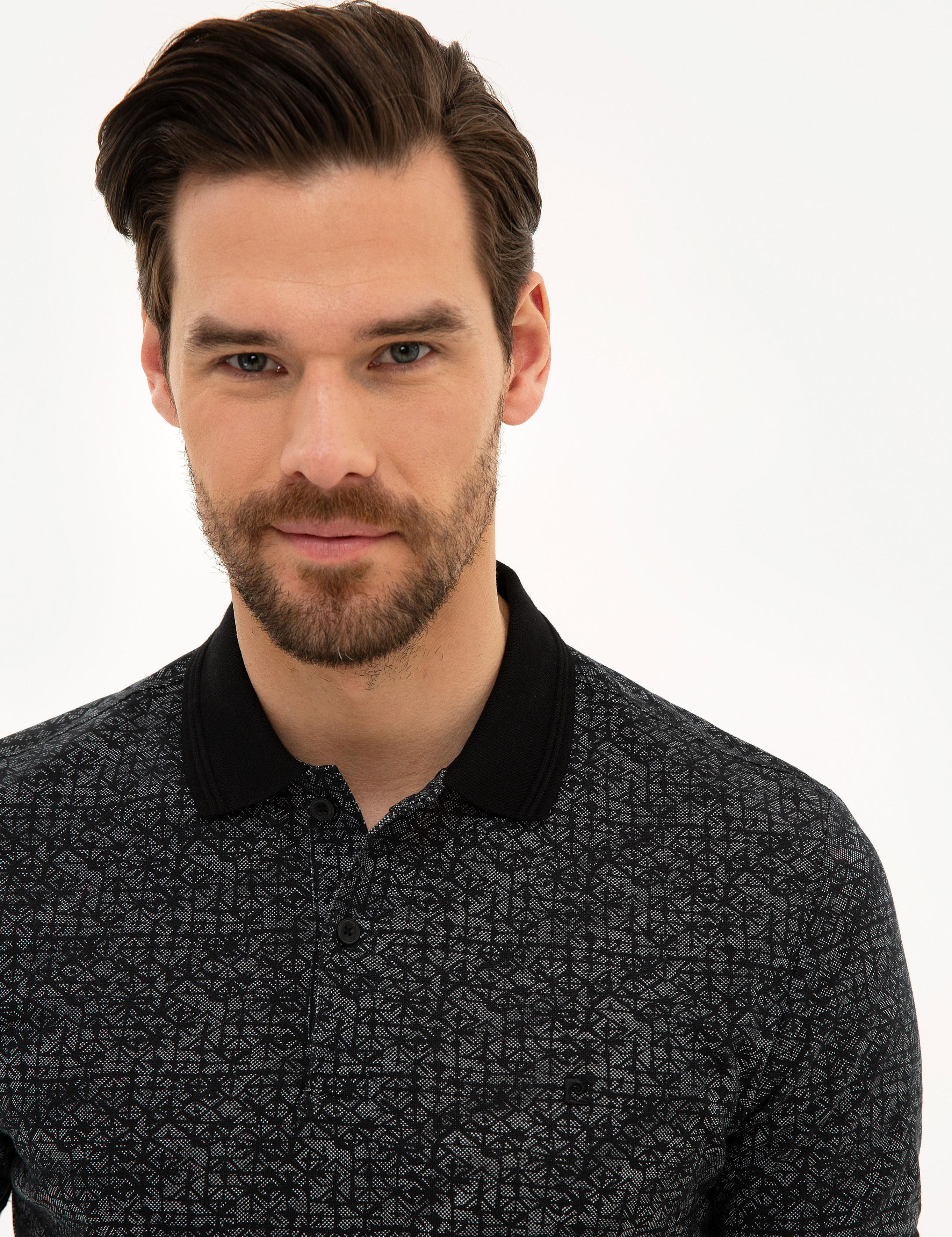 Siyah Slim Fit Polo Yaka Tişört