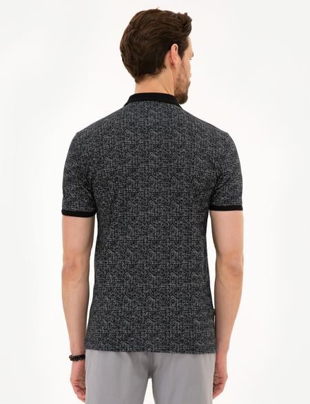 Siyah Slim Fit Polo Yaka Tişört - 50221421028