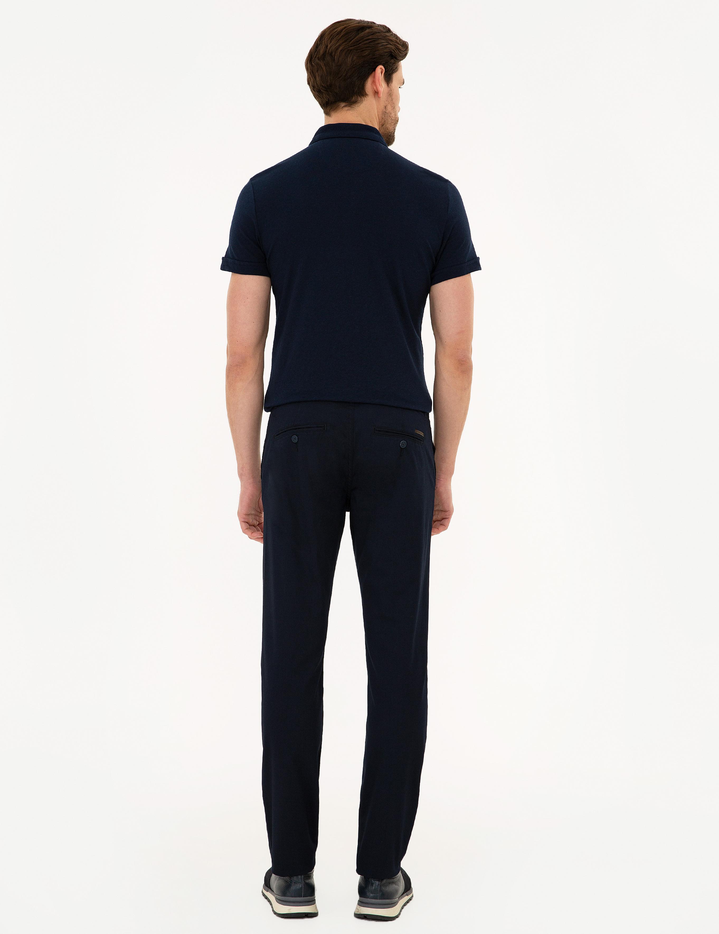 Lacivert Slim Fit Chino Pantolon