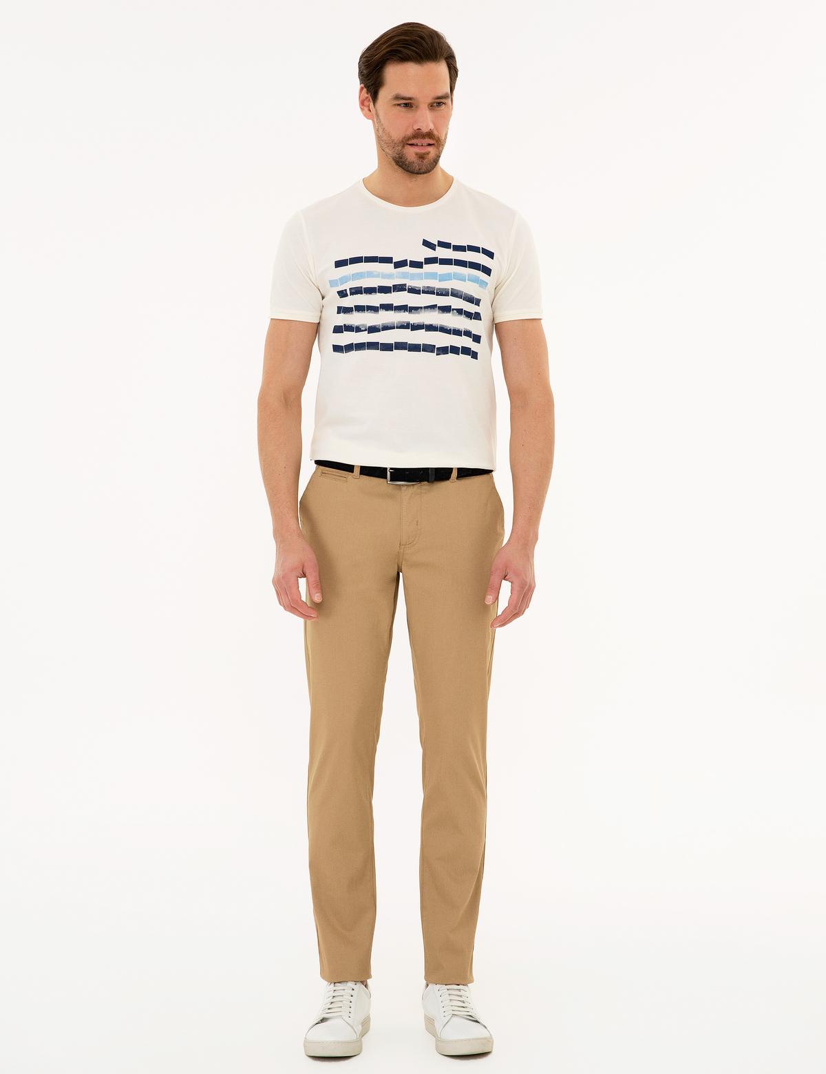 Camel Slim Fit Chino Pantolon