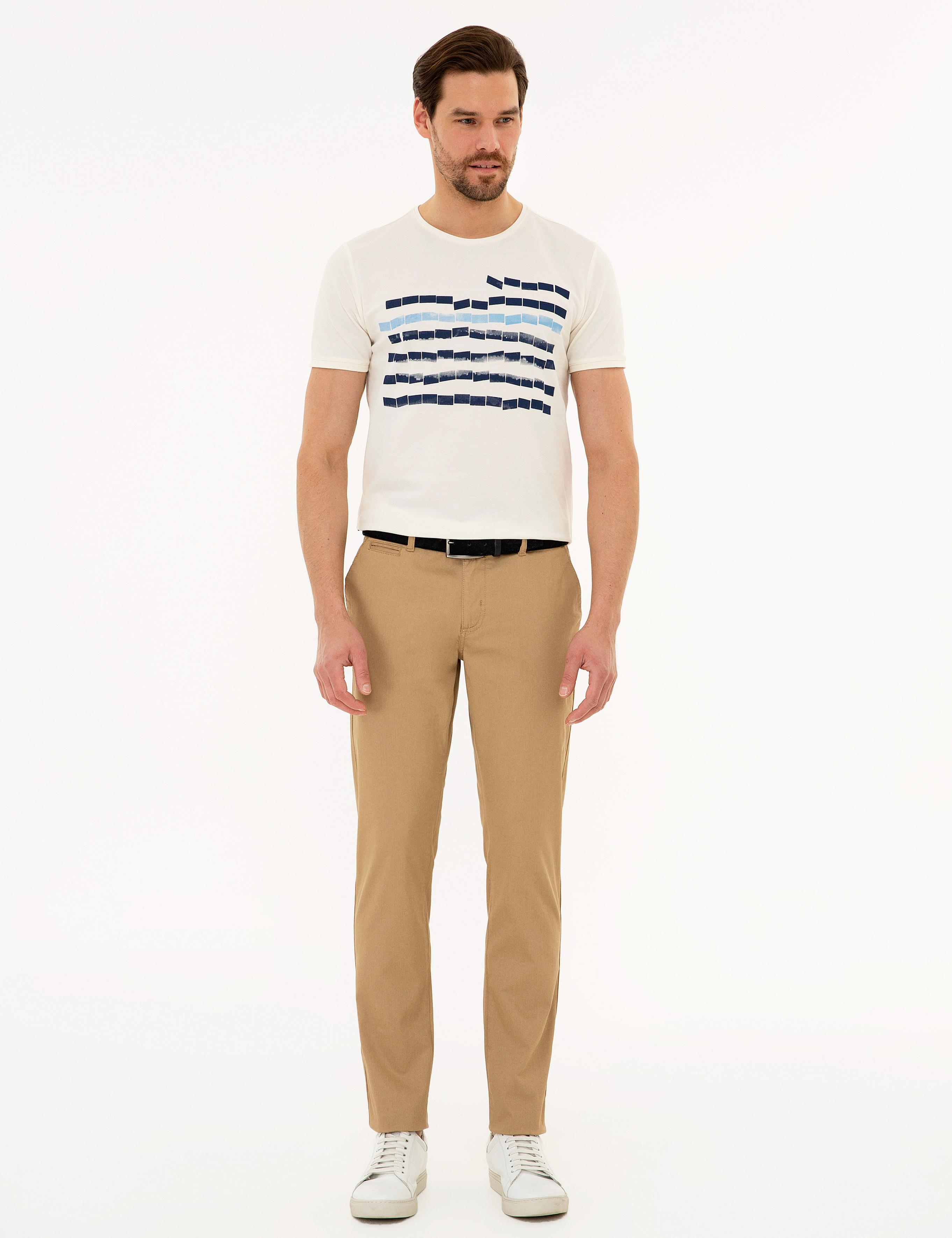 Camel Slim Fit Chino Pantolon