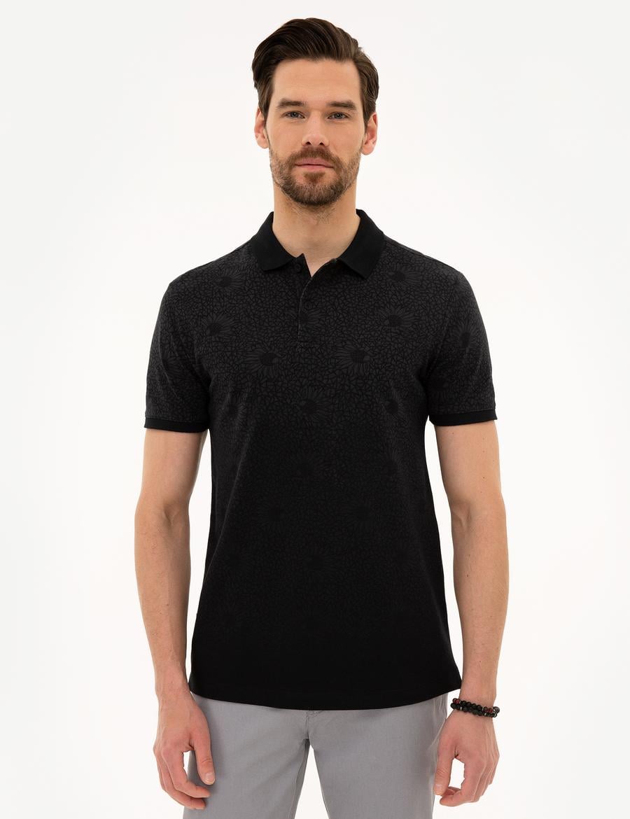 Siyah Slim Fit Polo Yaka Tişört