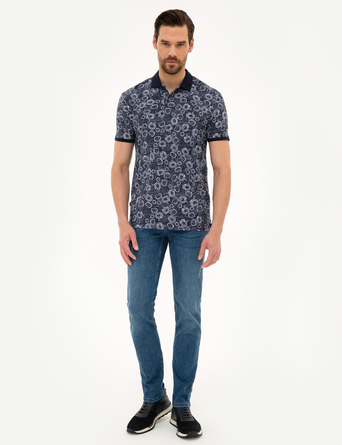 Lacivert Slim Fit Polo Yaka T-Shirt - 50222821004