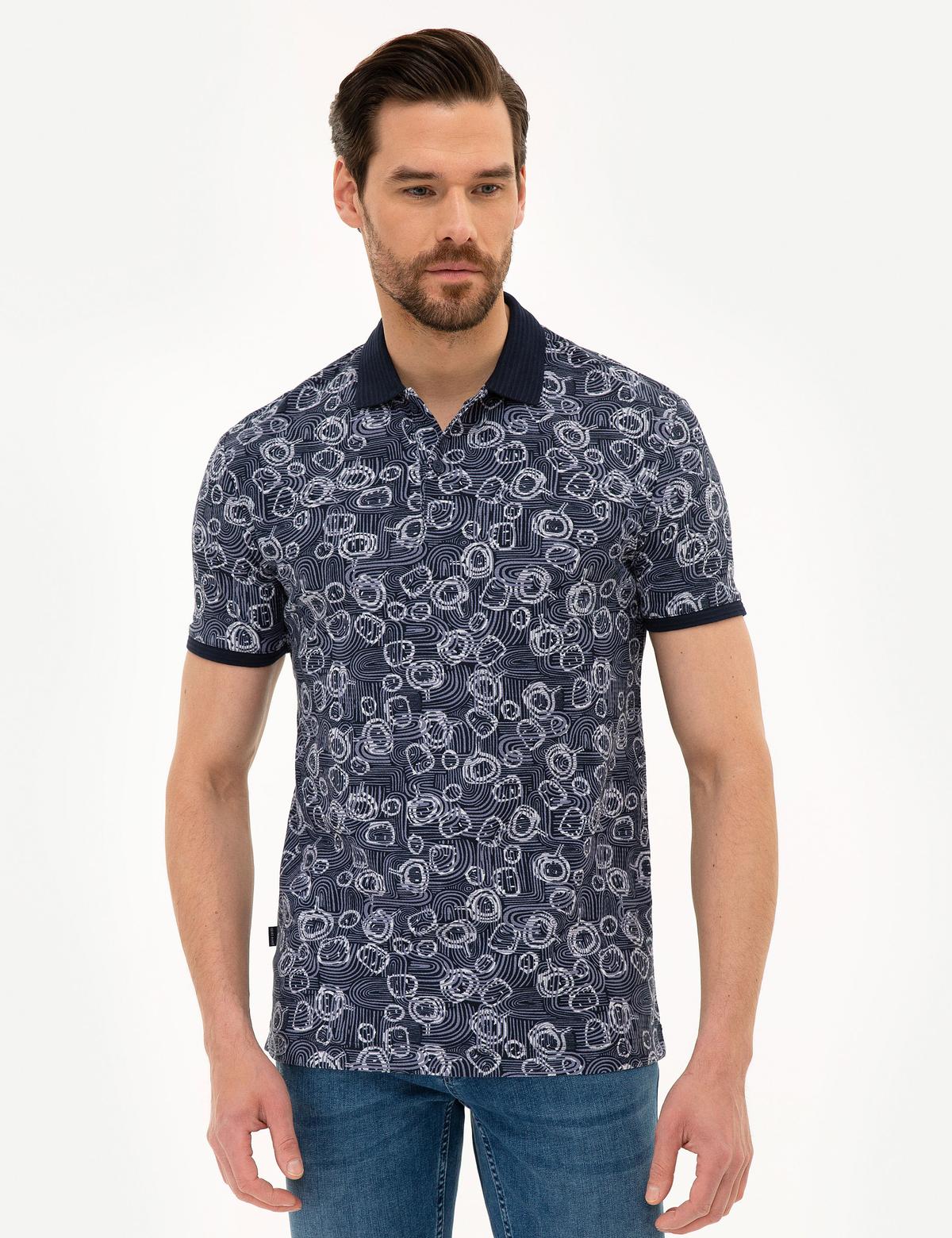 Lacivert Slim Fit Polo Yaka T-Shirt