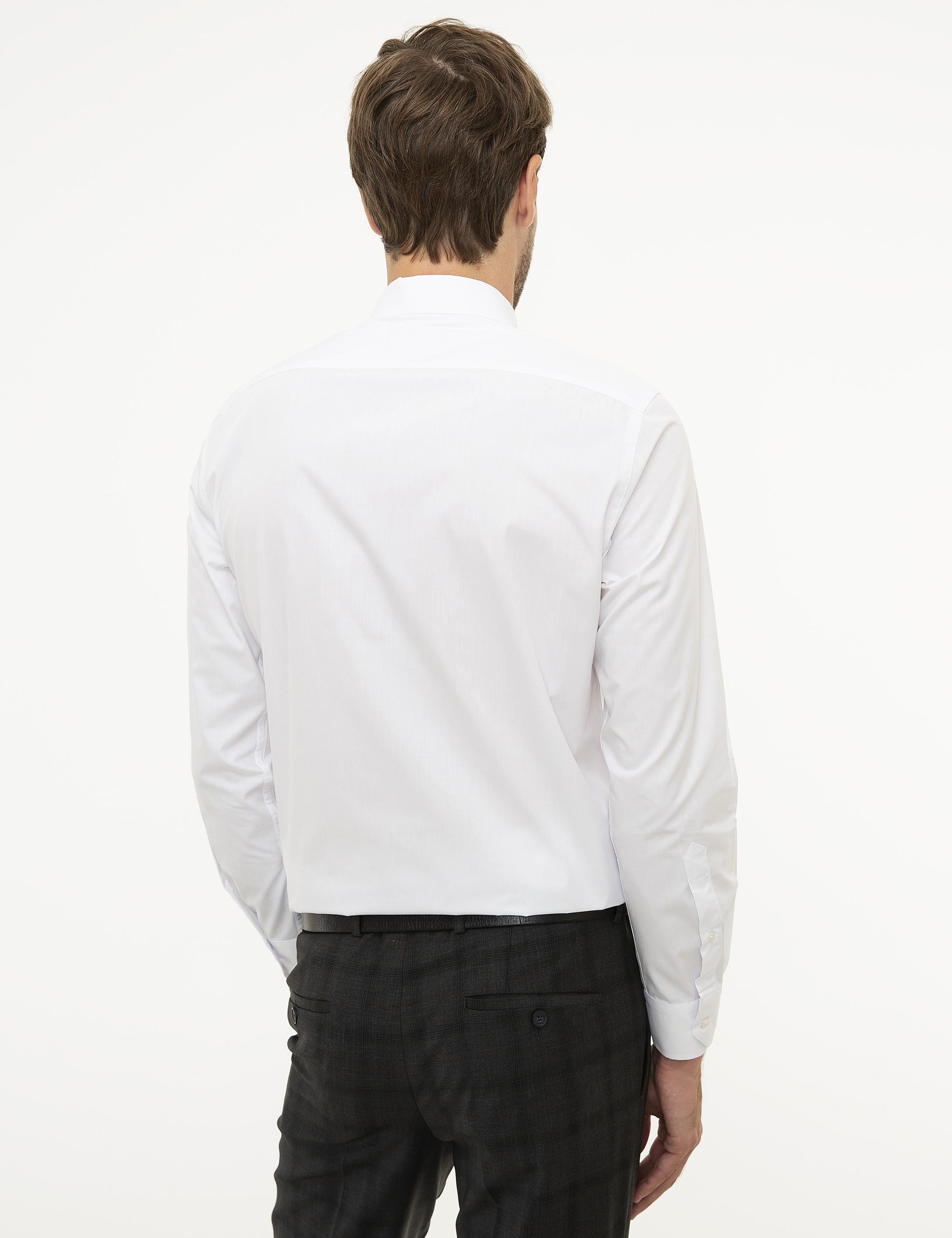 Beyaz Slim Fit Basic Gömlek
