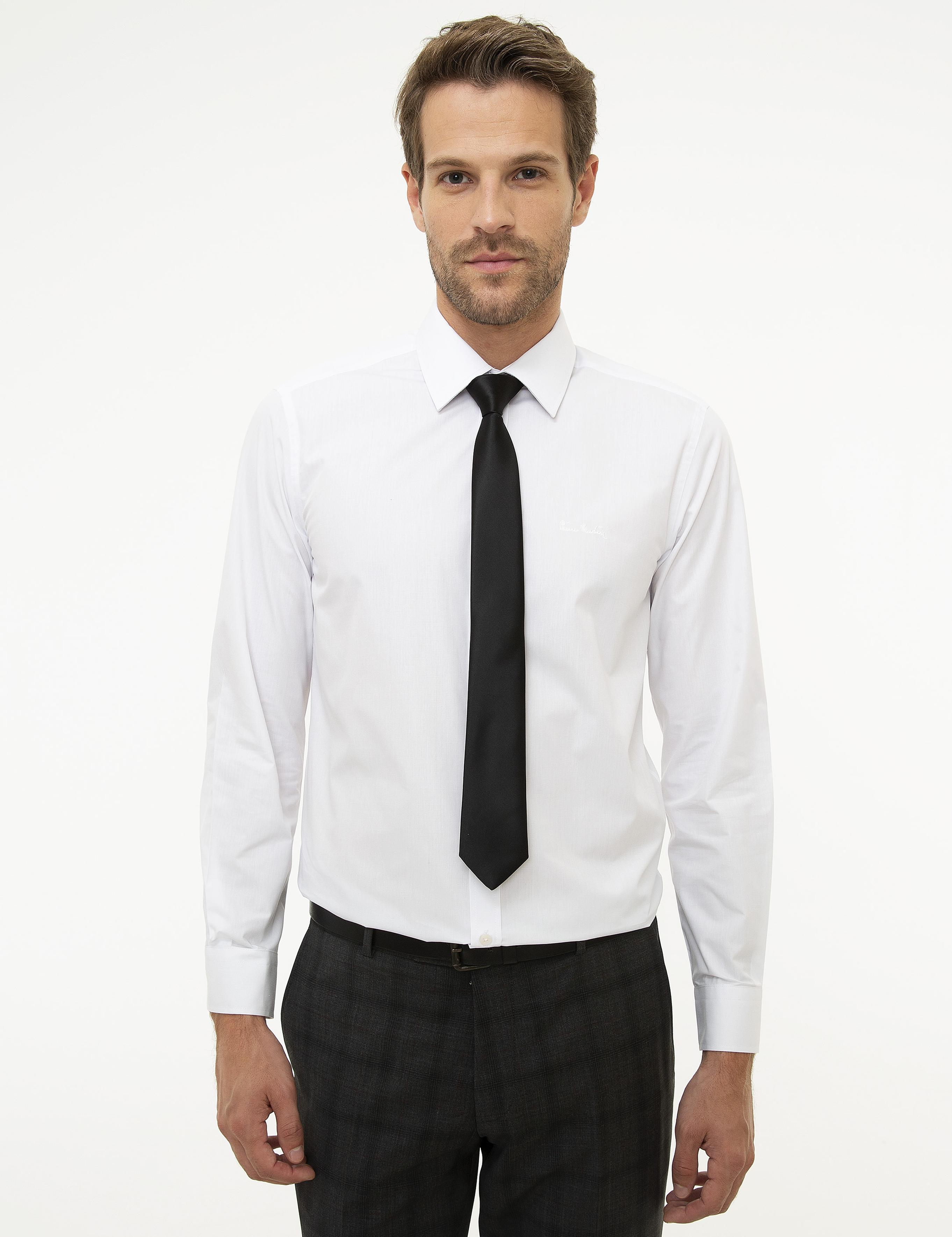 Beyaz Slim Fit Basic Gömlek