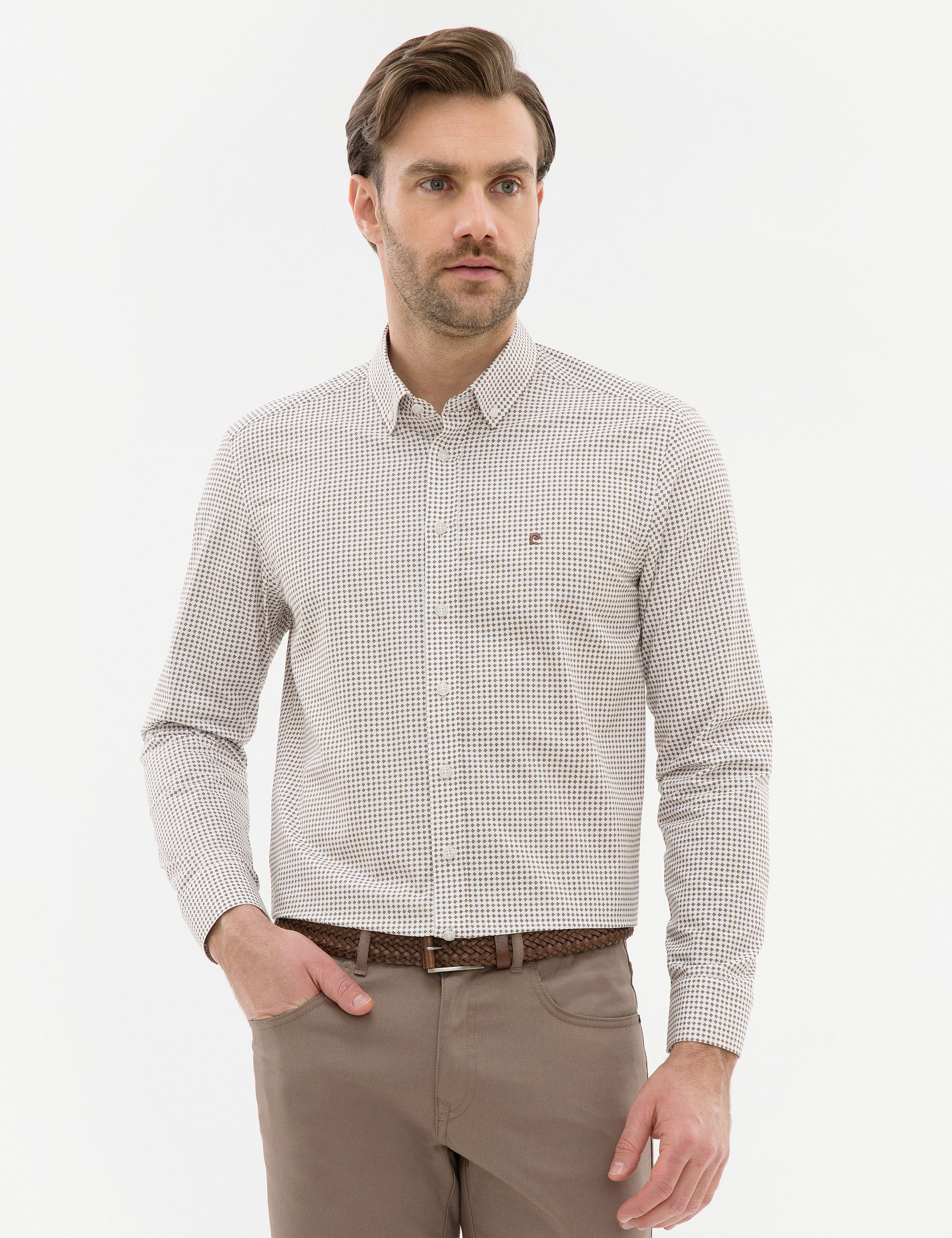Kahverengi Slim Fit Gömlek - Image 1