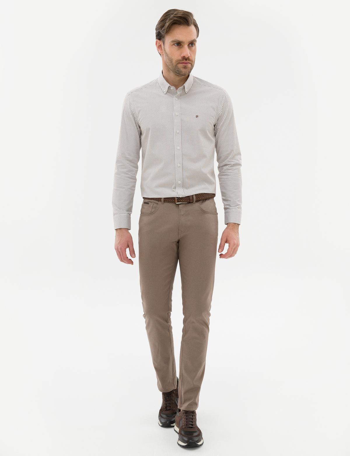 Kahverengi Slim Fit Gömlek - 50221382014