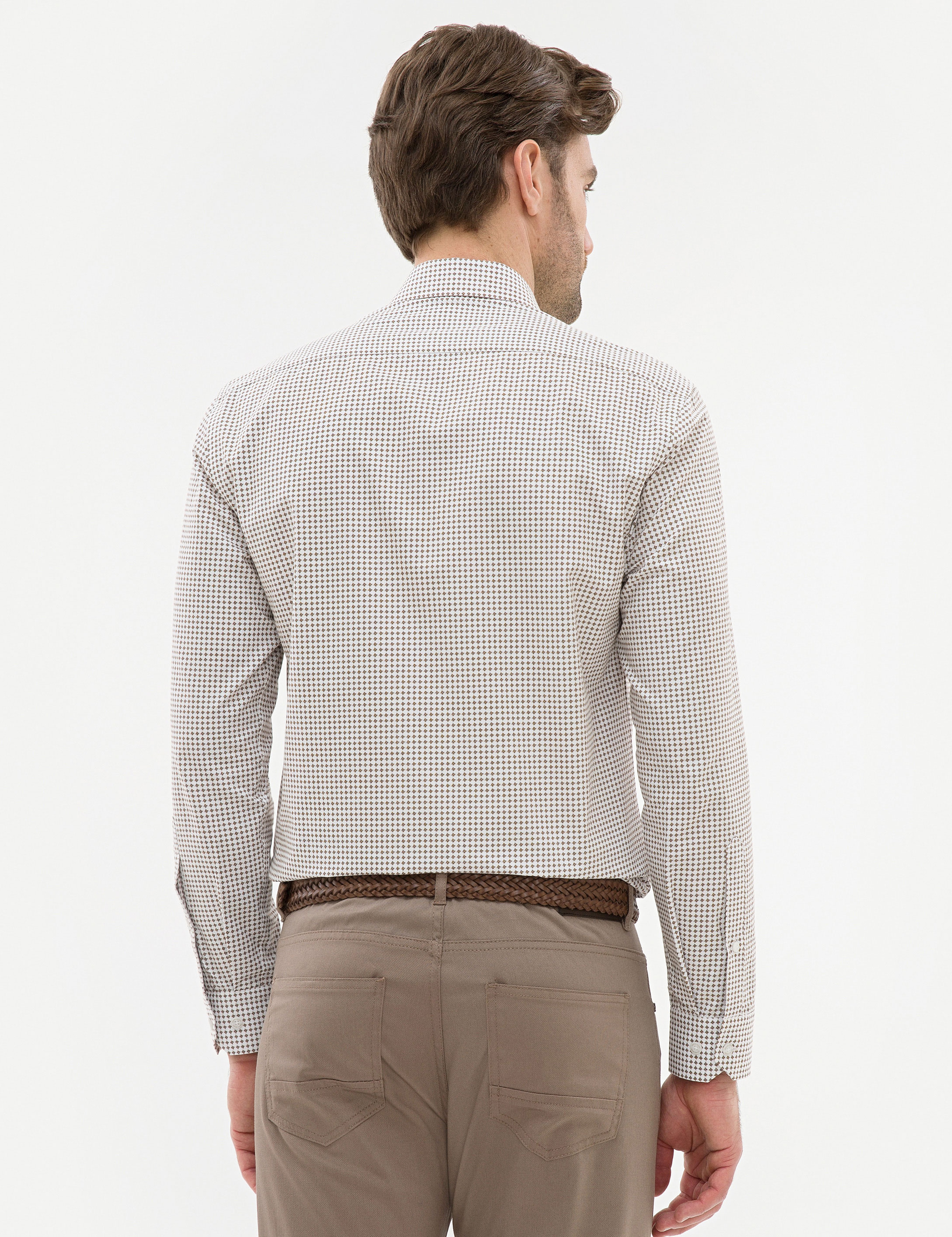 Kahverengi Slim Fit Gömlek - Image 3