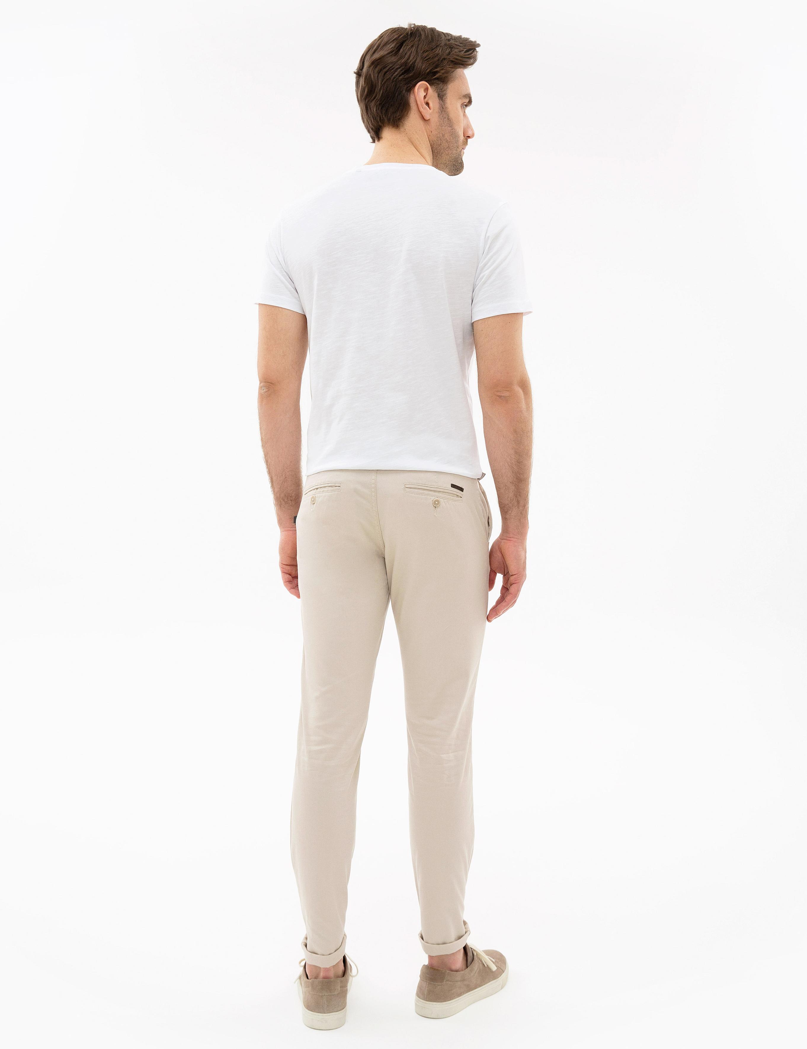Bej Slim Fit Chino Pantolon