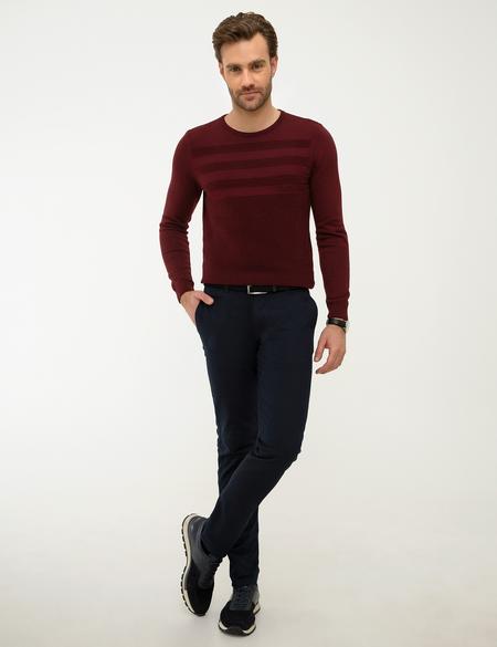 Bordo Slim Fit Triko Kazak - 50226536005