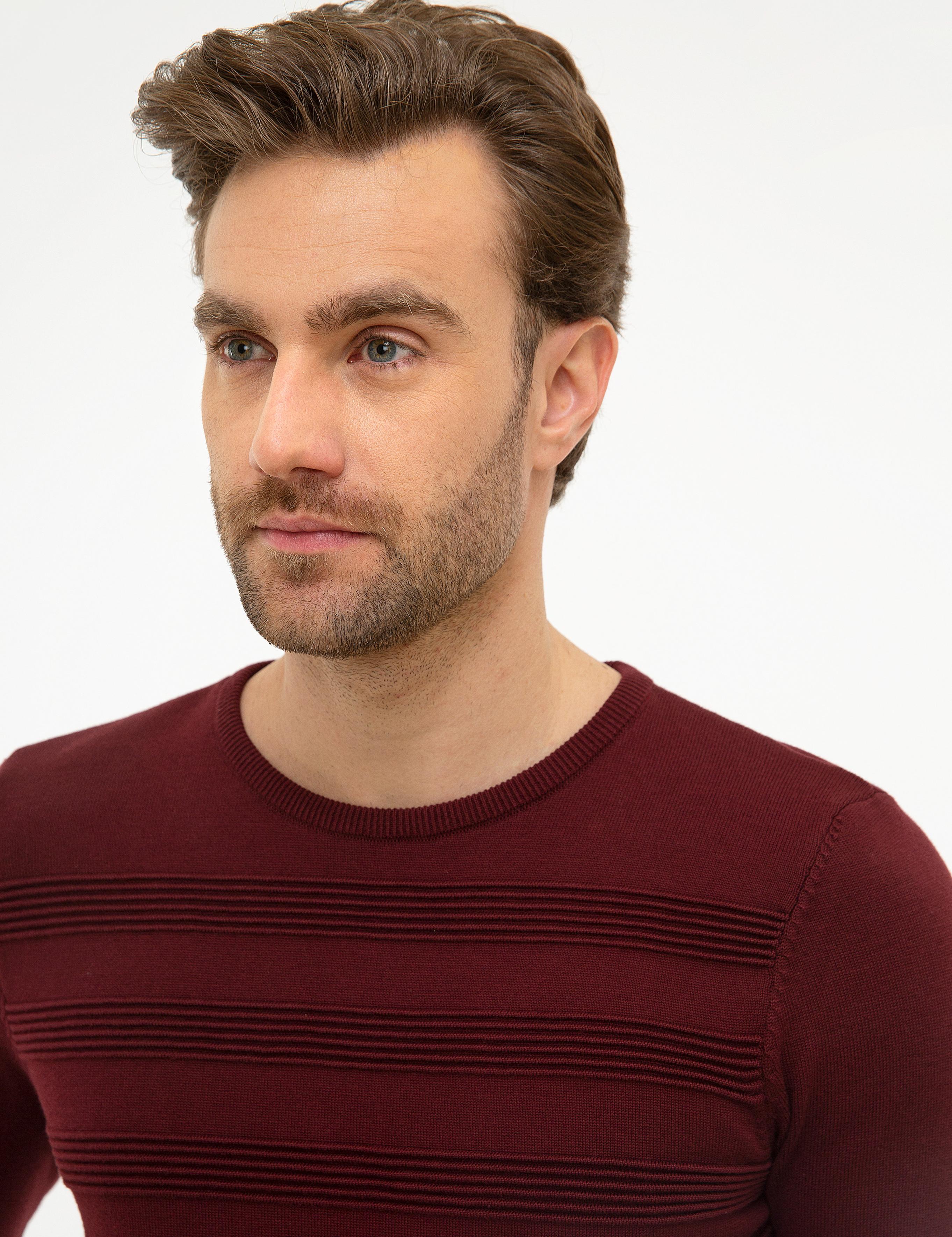 Bordo Slim Fit Triko Kazak