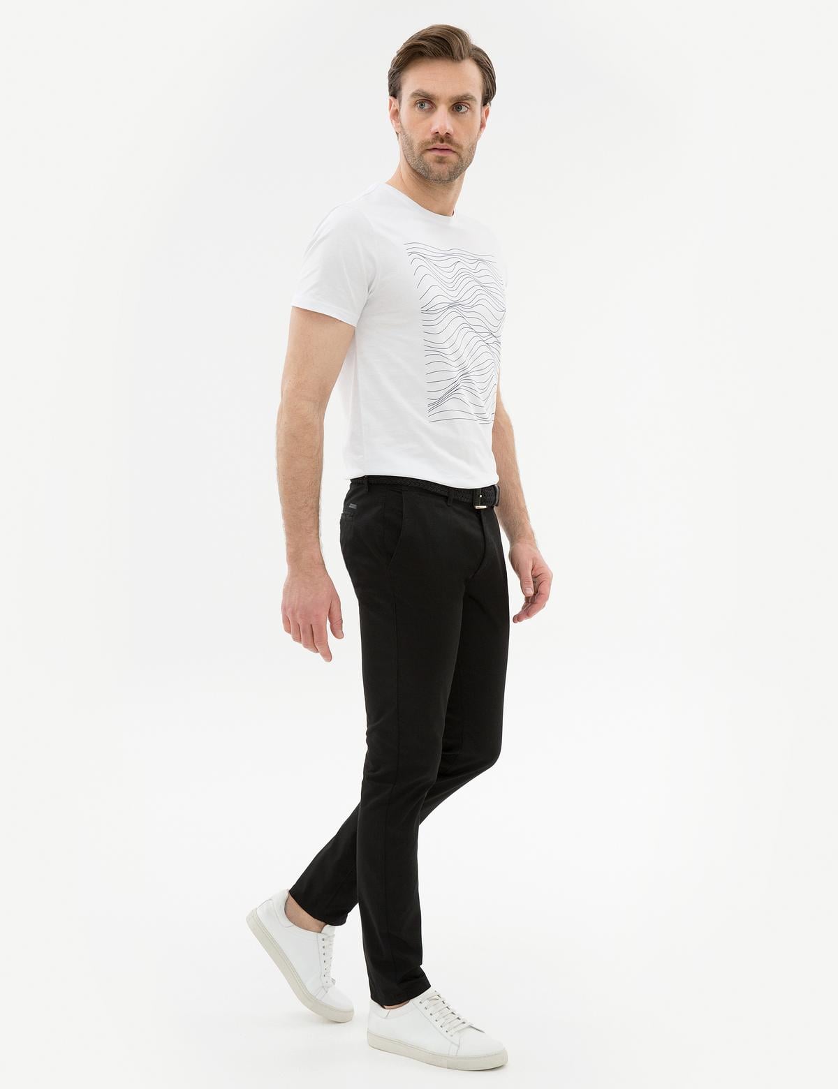 Siyah Slim Fit Chino Pantolon - 50225941022