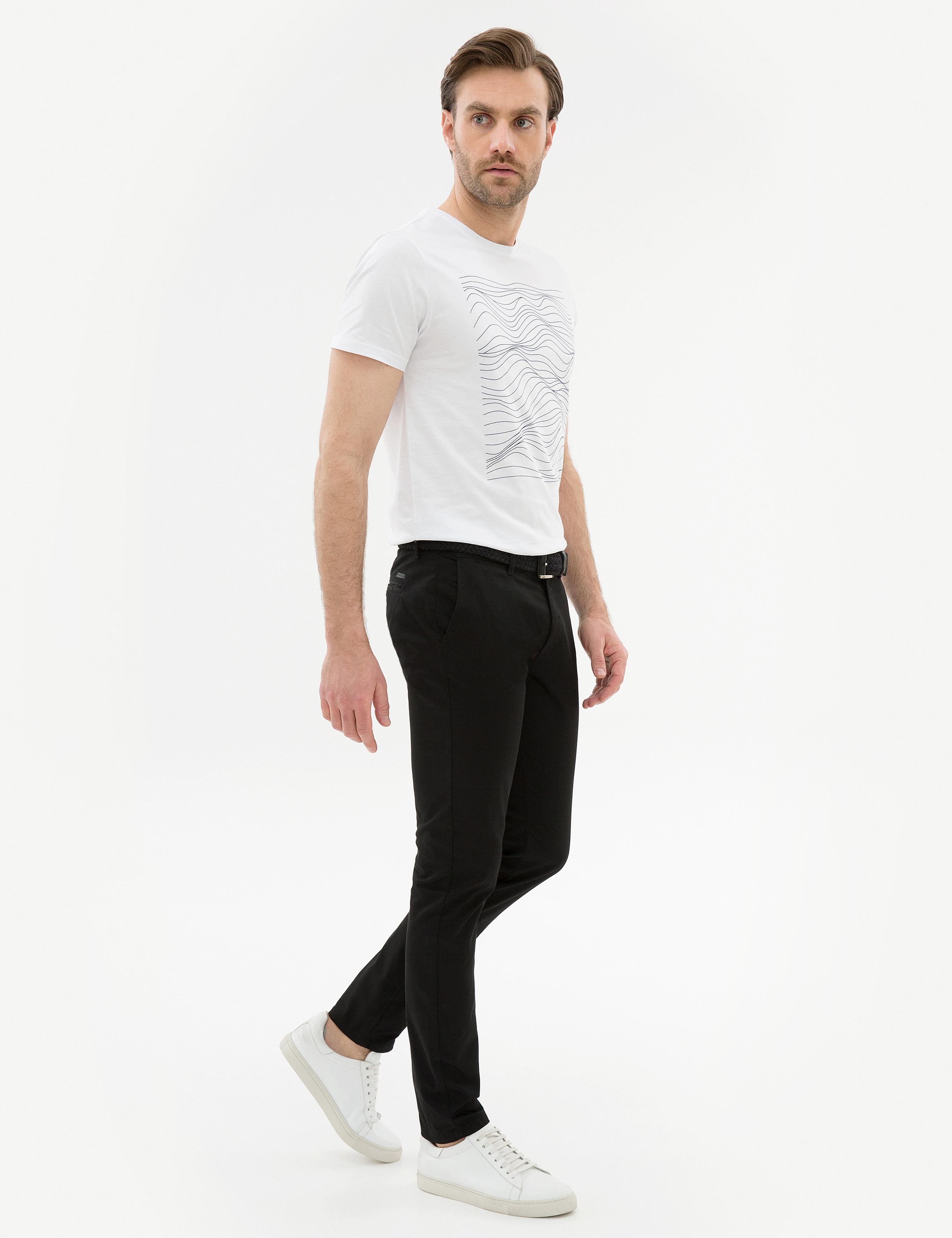 Siyah Slim Fit Chino Pantolon