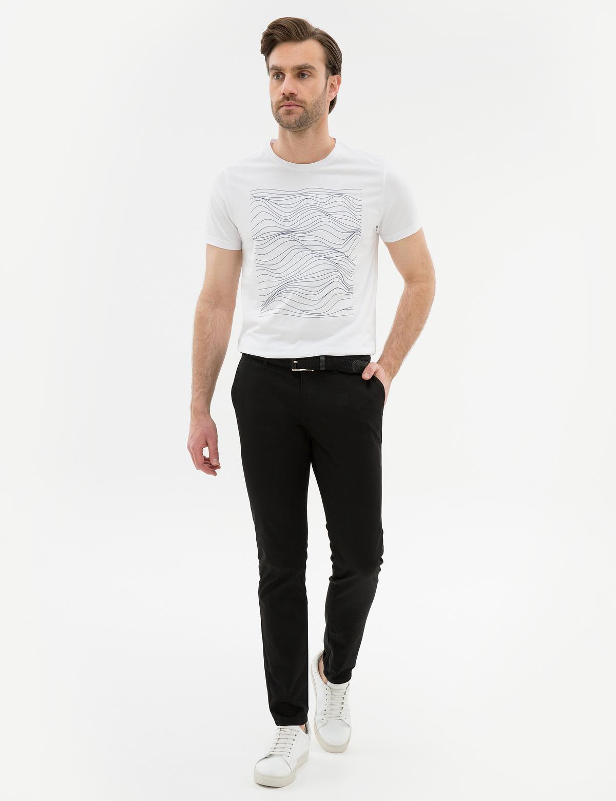 Siyah Slim Fit Chino Pantolon