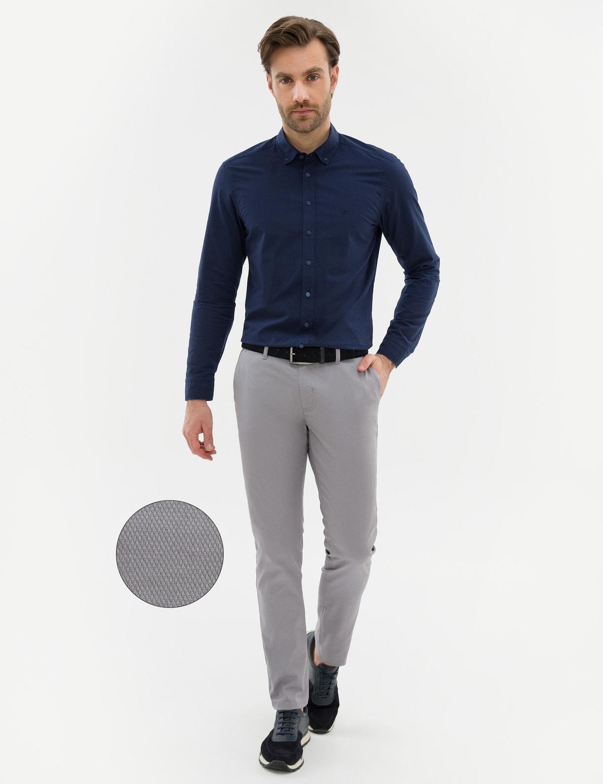 Gri Slim Fit Chino Pantolon